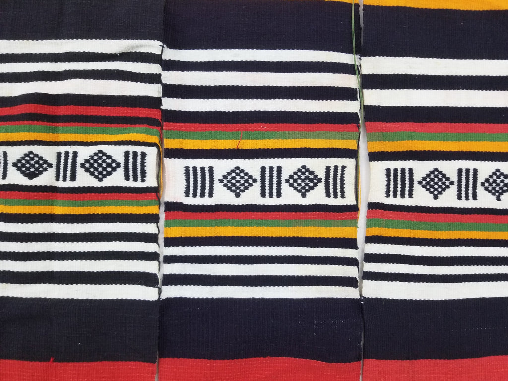 Vintage African Handwoven Striped Textile Throw - Niger Textile Art 236x130cm