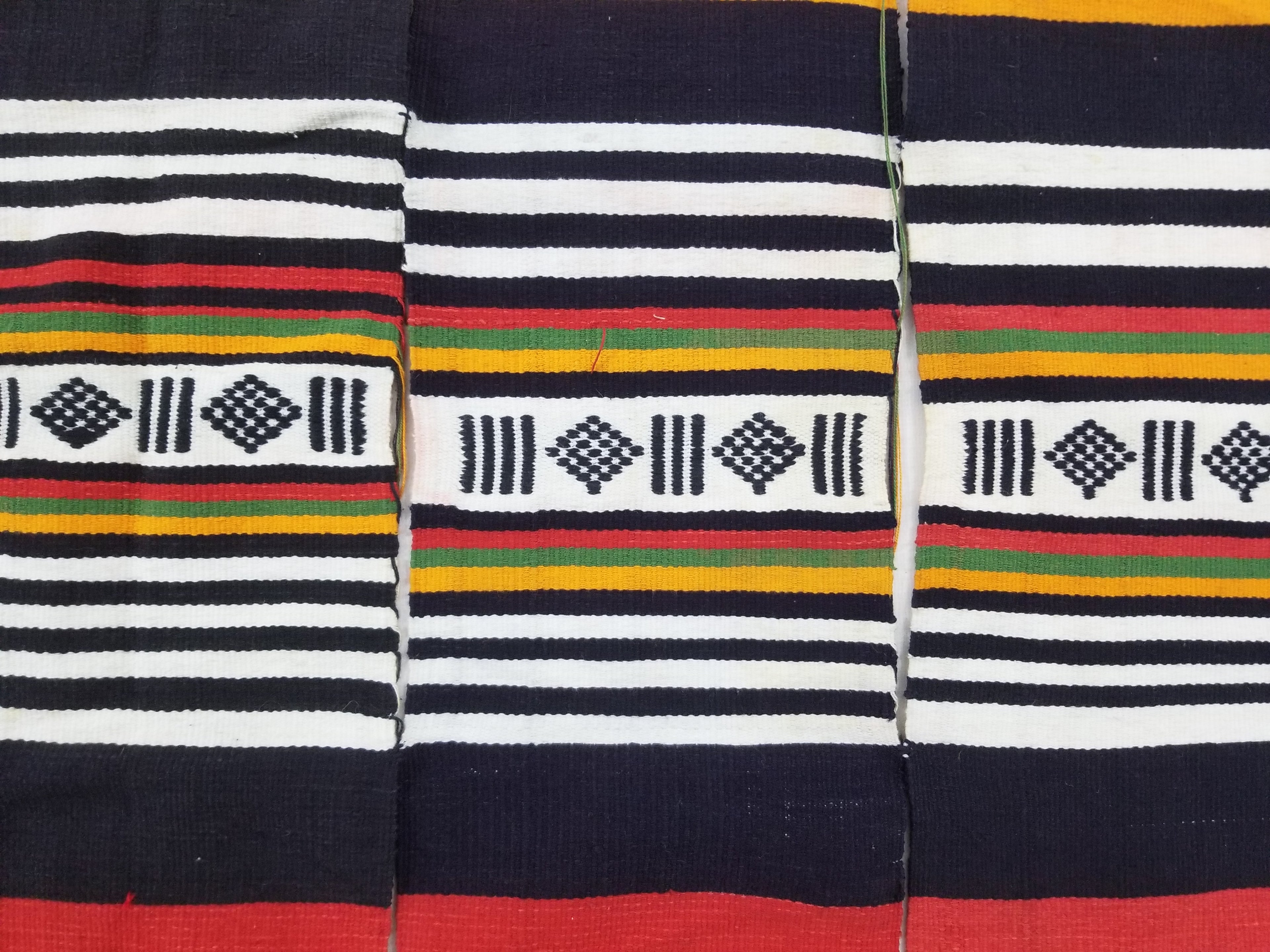 Vintage African Handwoven Striped Textile Throw - Niger Textile Art 236x130cm