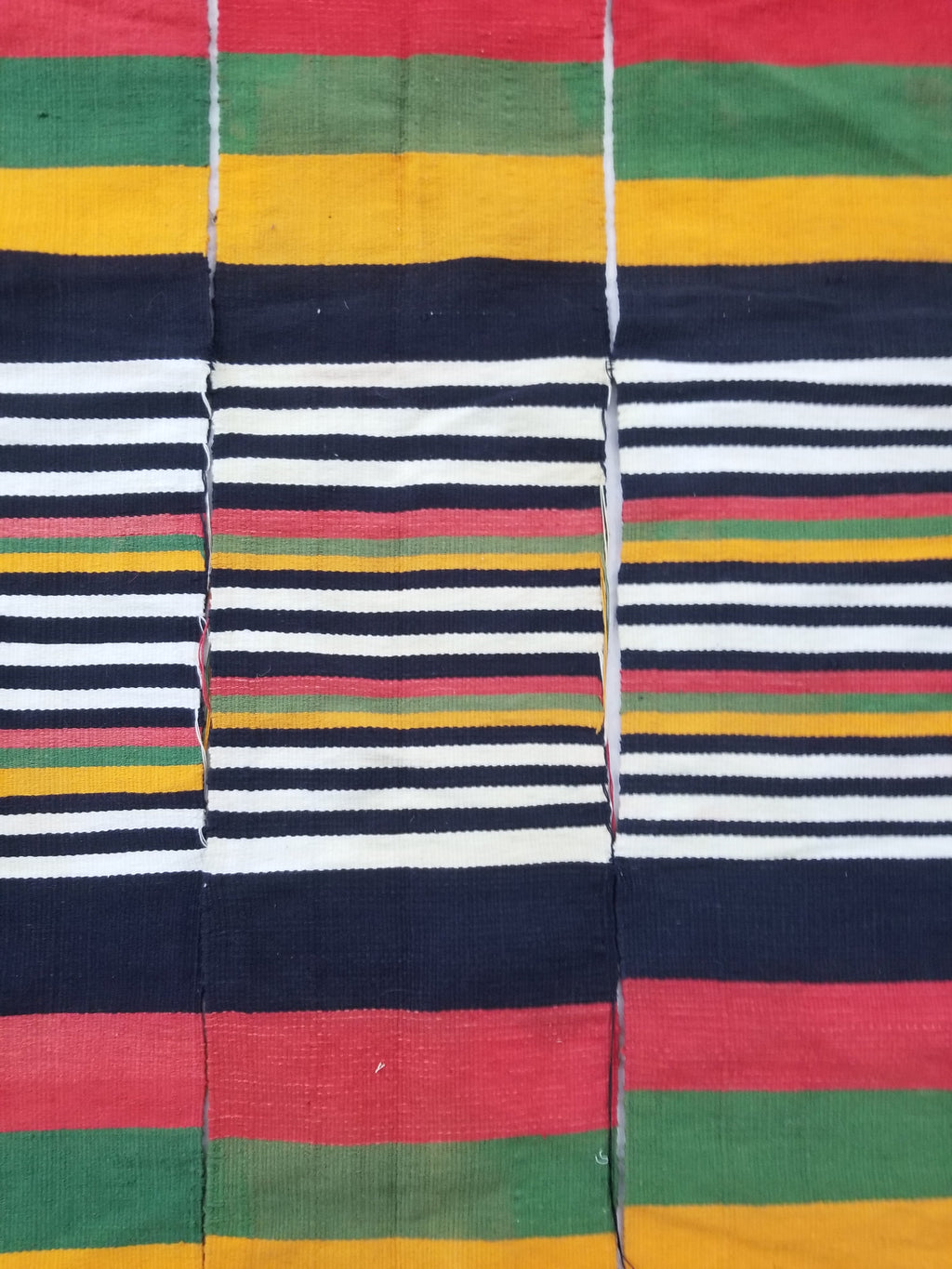Vintage African Handwoven Striped Textile Throw - Niger Textile Art 236x130cm