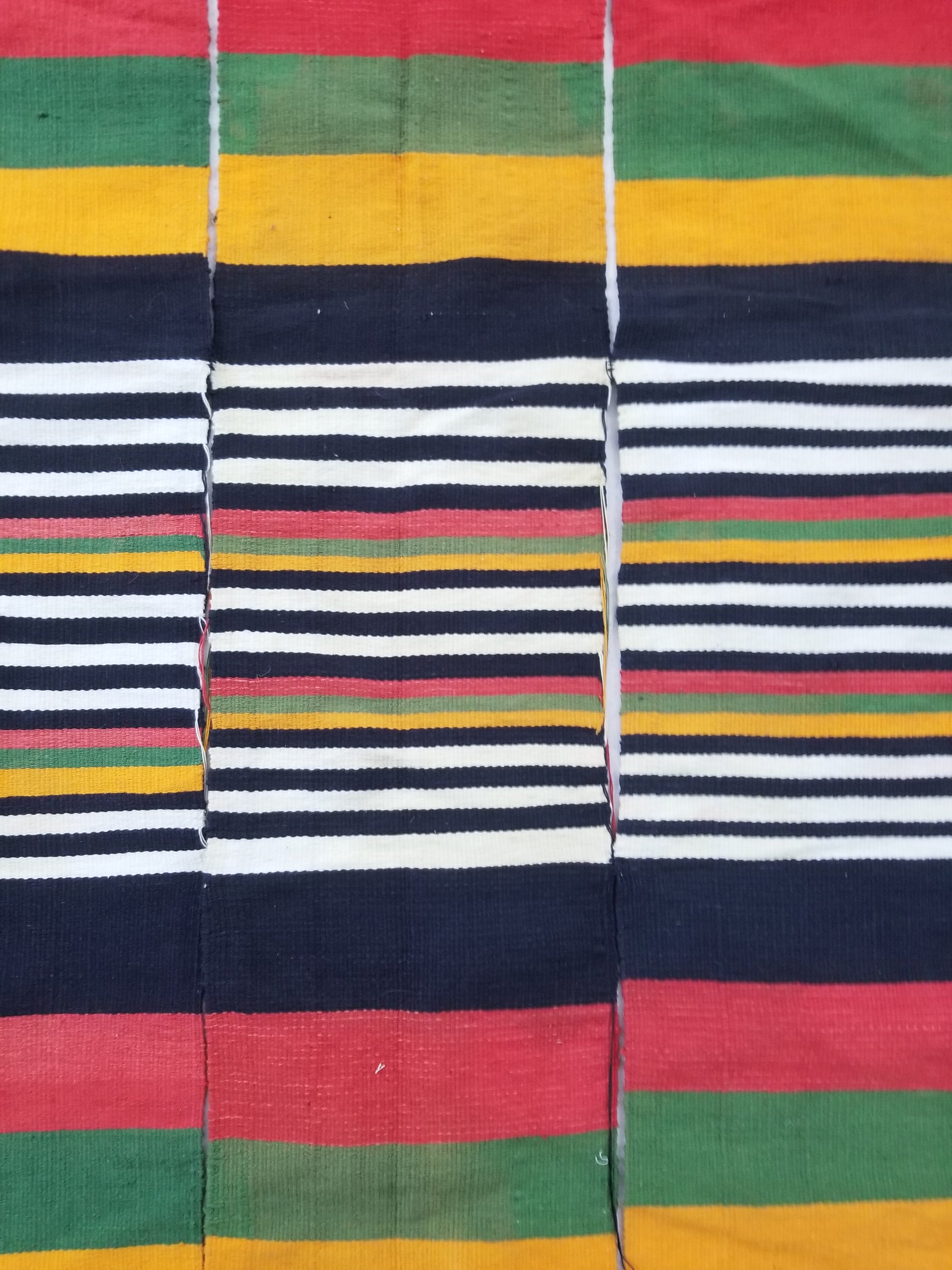 Vintage African Handwoven Striped Textile Throw - Niger Textile Art 236x130cm