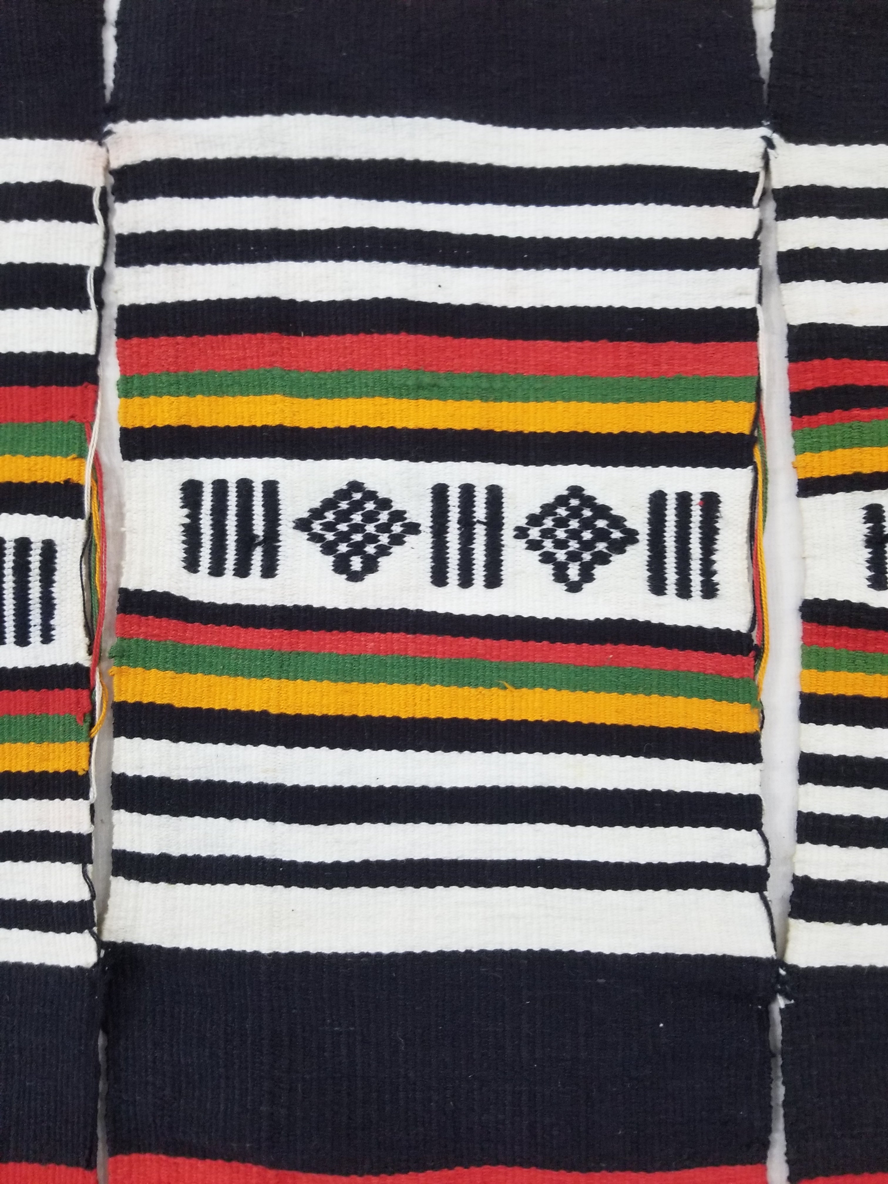 Vintage African Handwoven Striped Textile Throw - Niger Textile Art 236x130cm