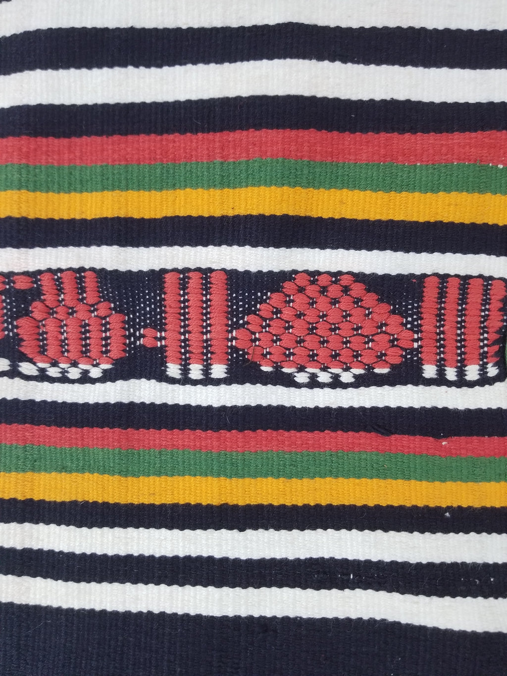Vintage African Handwoven Striped Textile Throw - Niger Textile Art 236x130cm