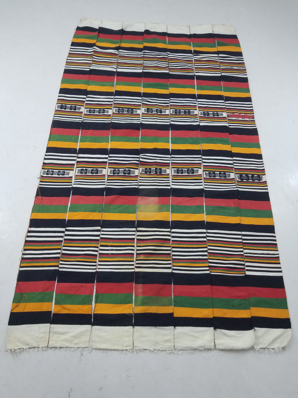 Vintage African Handwoven Striped Textile Throw - Niger Textile Art 236x130cm