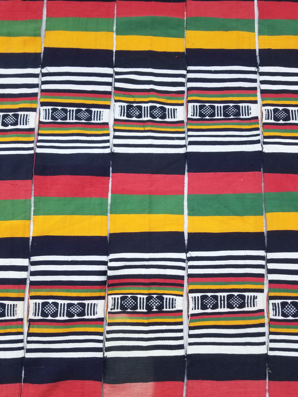 Vintage African Handwoven Striped Textile Throw - Niger Textile Art 236x130cm
