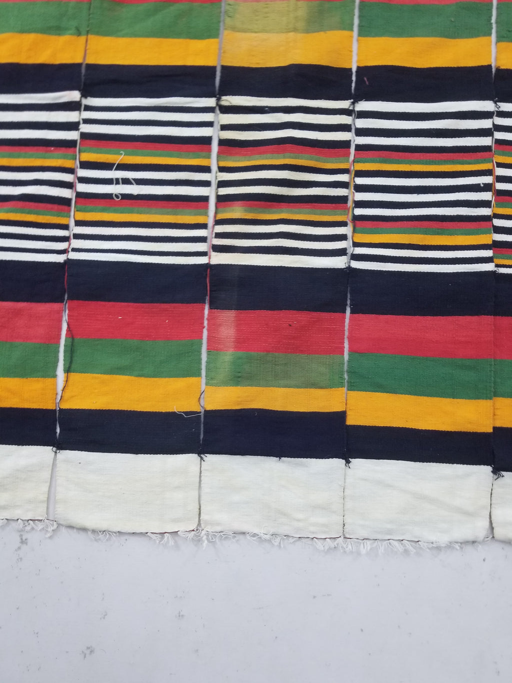 Vintage African Handwoven Striped Textile Throw - Niger Textile Art 236x130cm