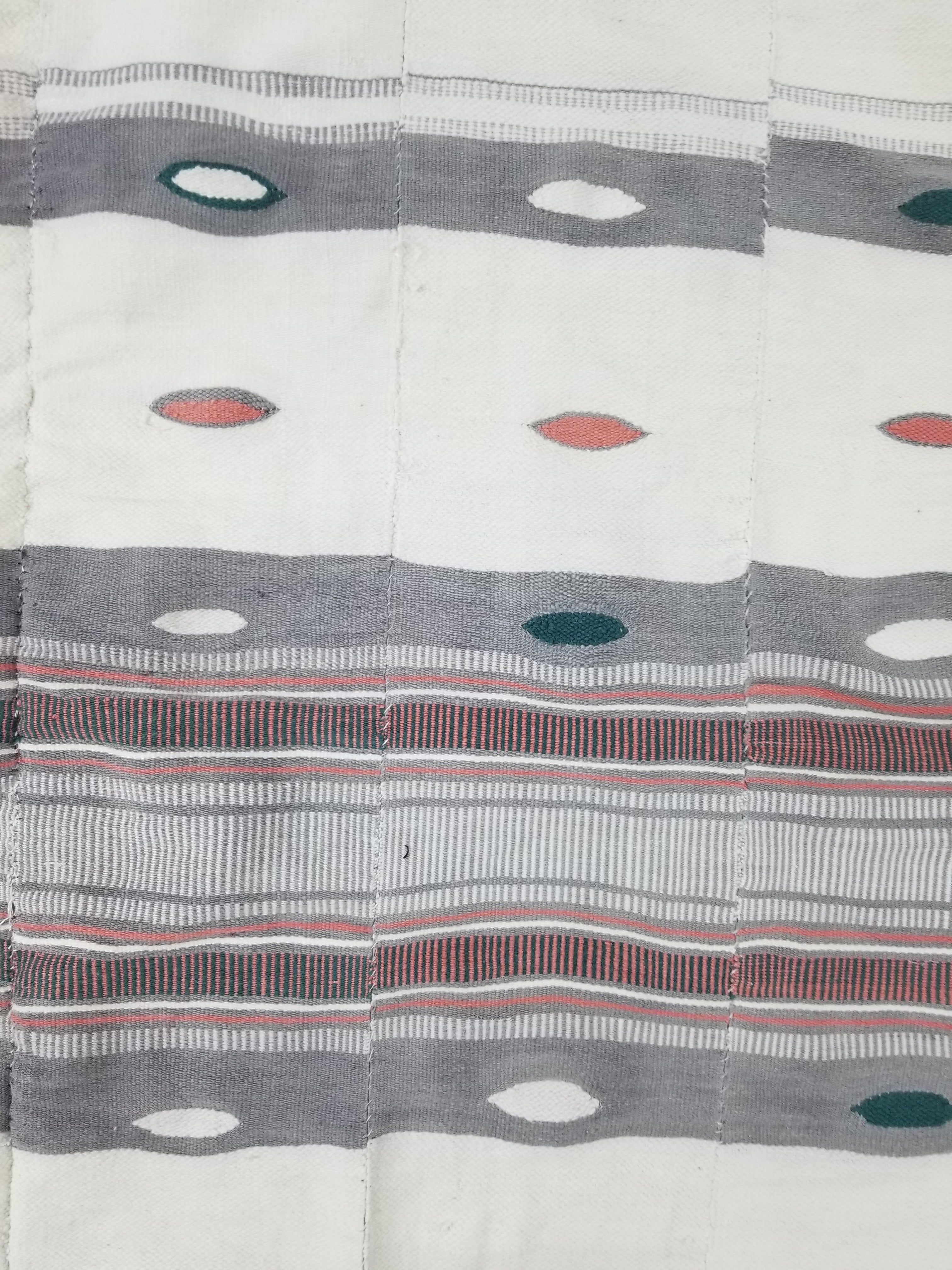 Vintage African Handwoven Mali Fulani Blanket Throw 218x142cm