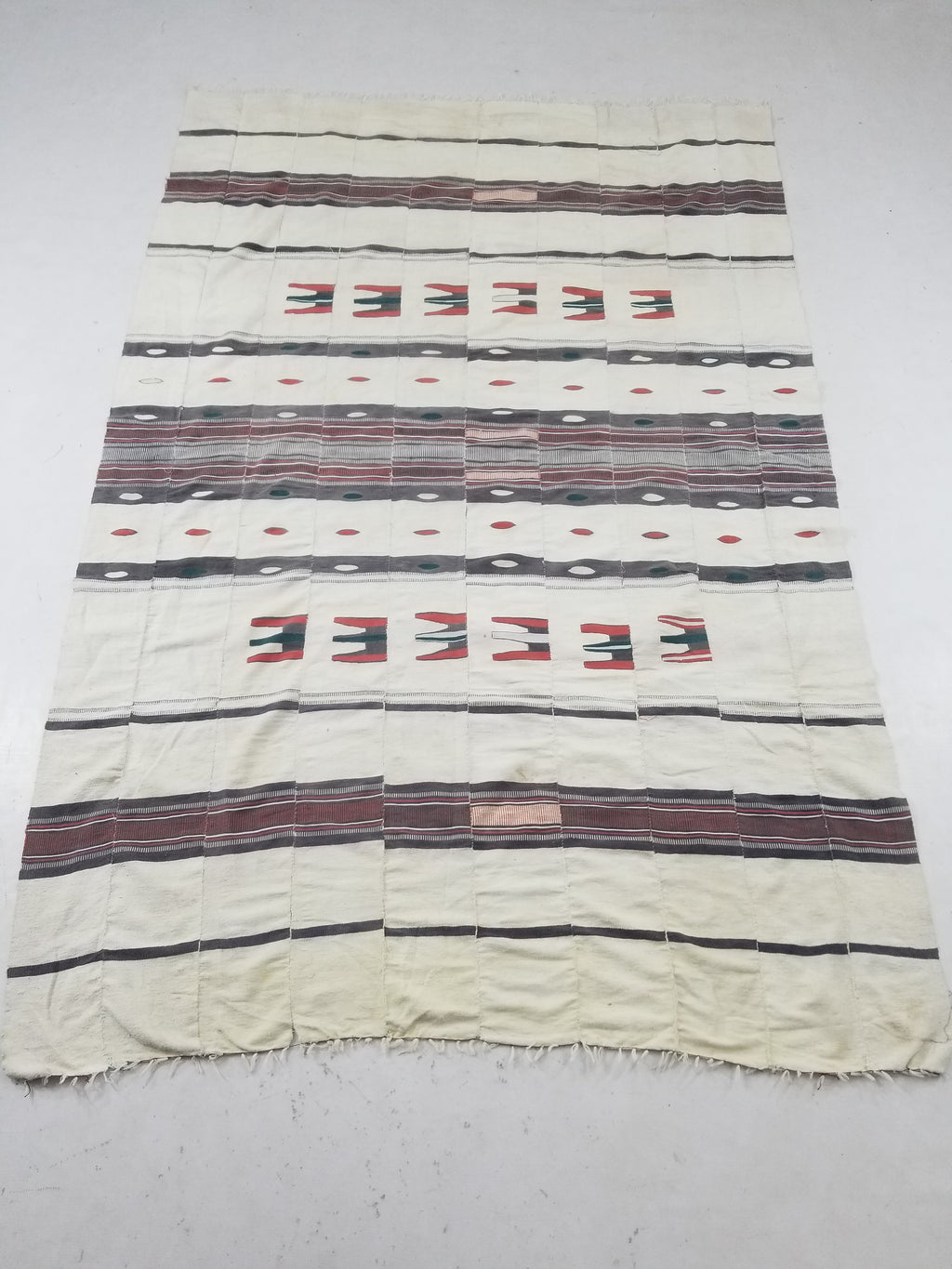 Vintage African Handwoven Mali Fulani Blanket Throw 218x142cm
