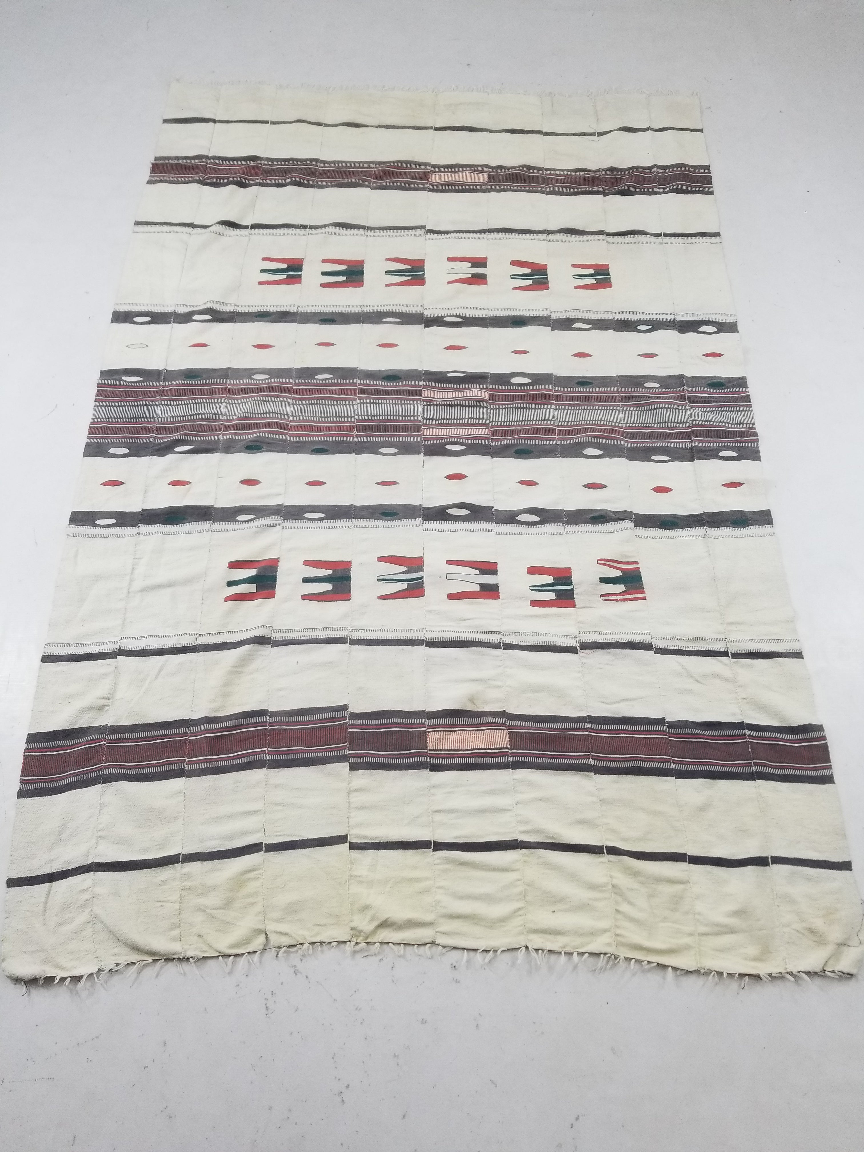Vintage African Handwoven Mali Fulani Blanket Throw 218x142cm