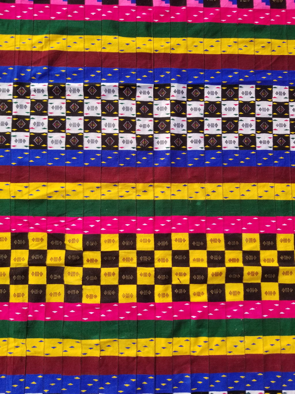 Vintage Traditional Handmade African Kenta-Style Wool Kilim Rug 280x185cms