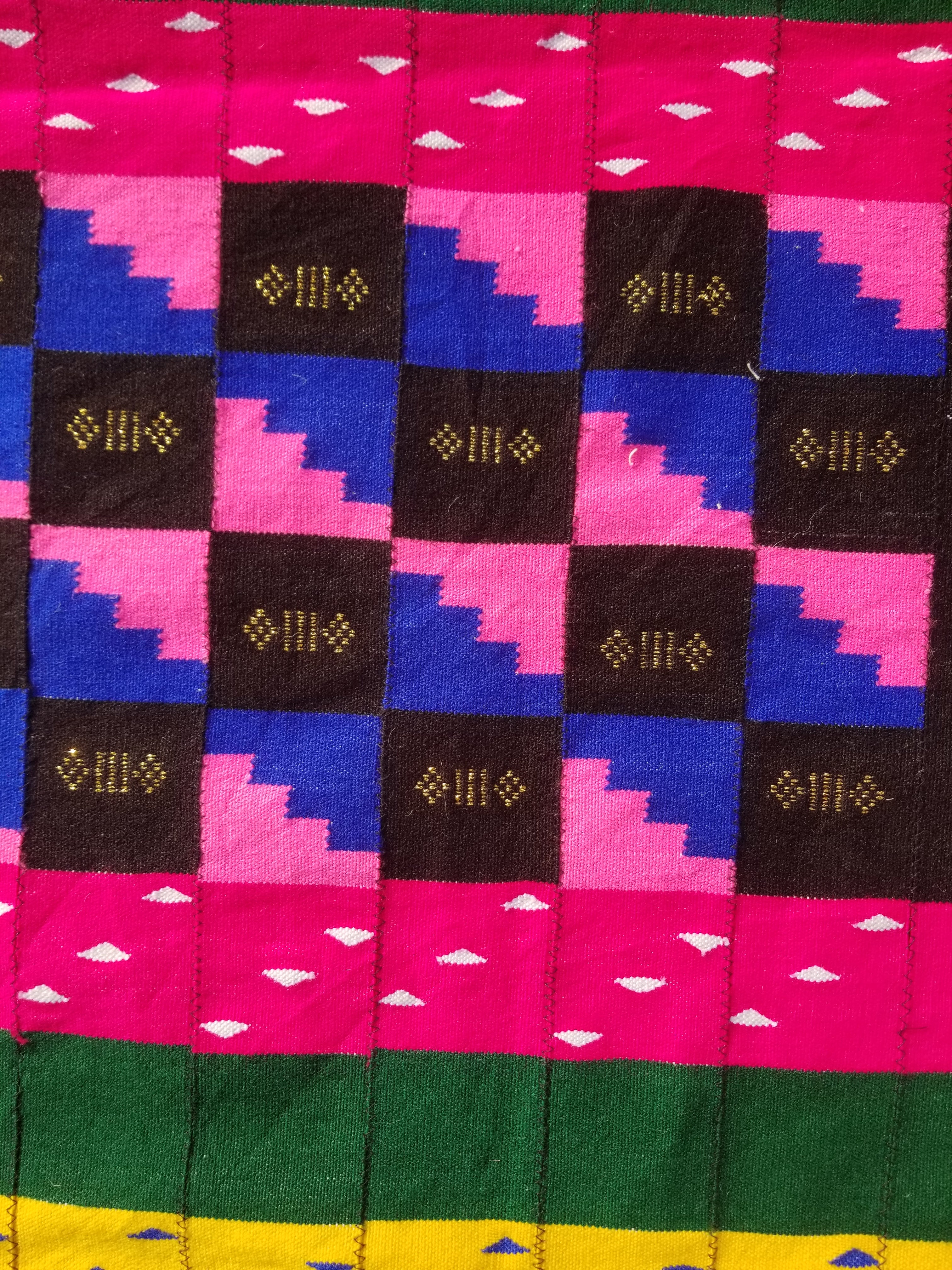 Vintage Traditional Handmade African Kenta-Style Wool Kilim Rug 280x185cms
