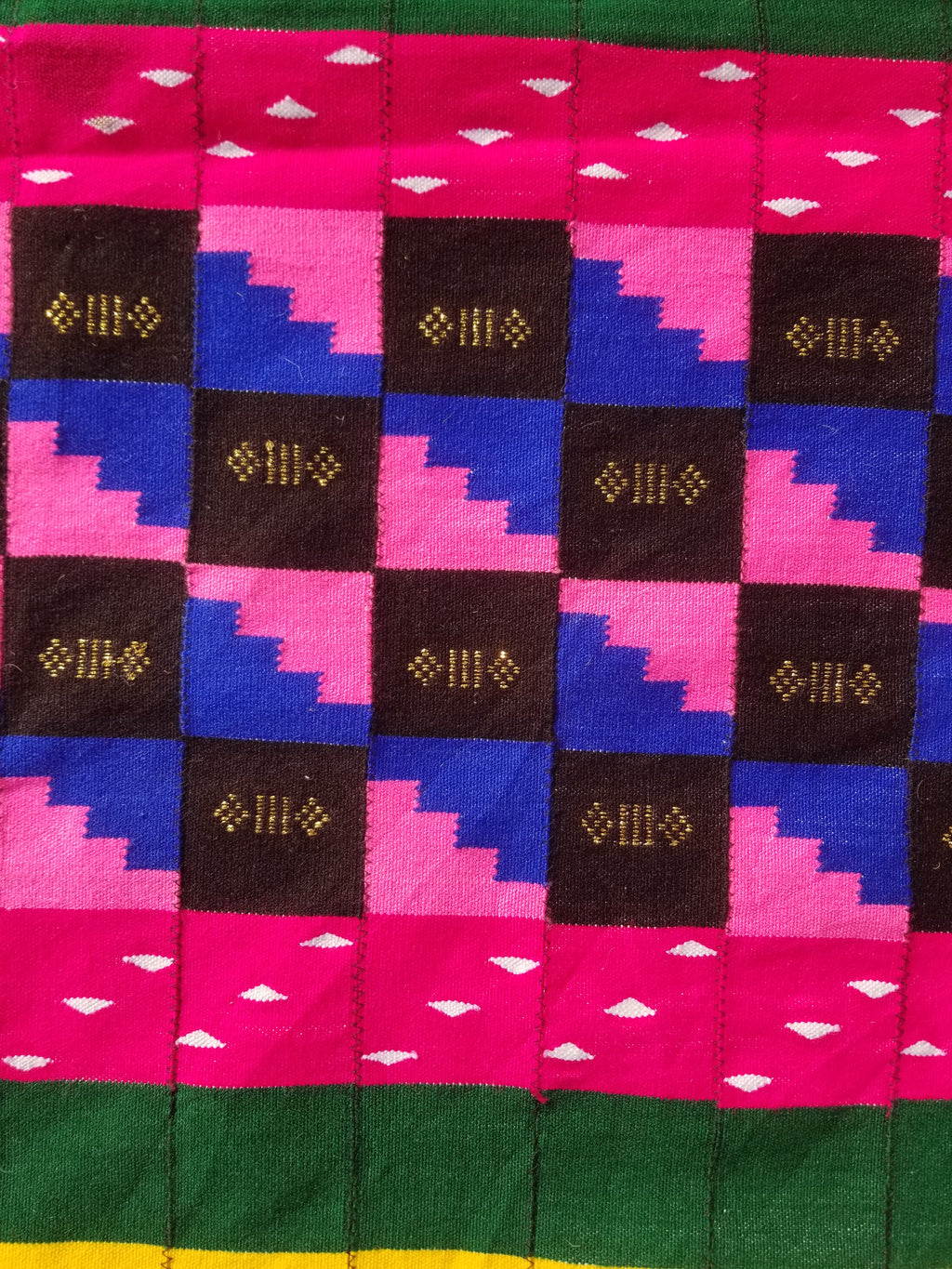 Vintage Traditional Handmade African Kenta-Style Wool Kilim Rug 280x185cms