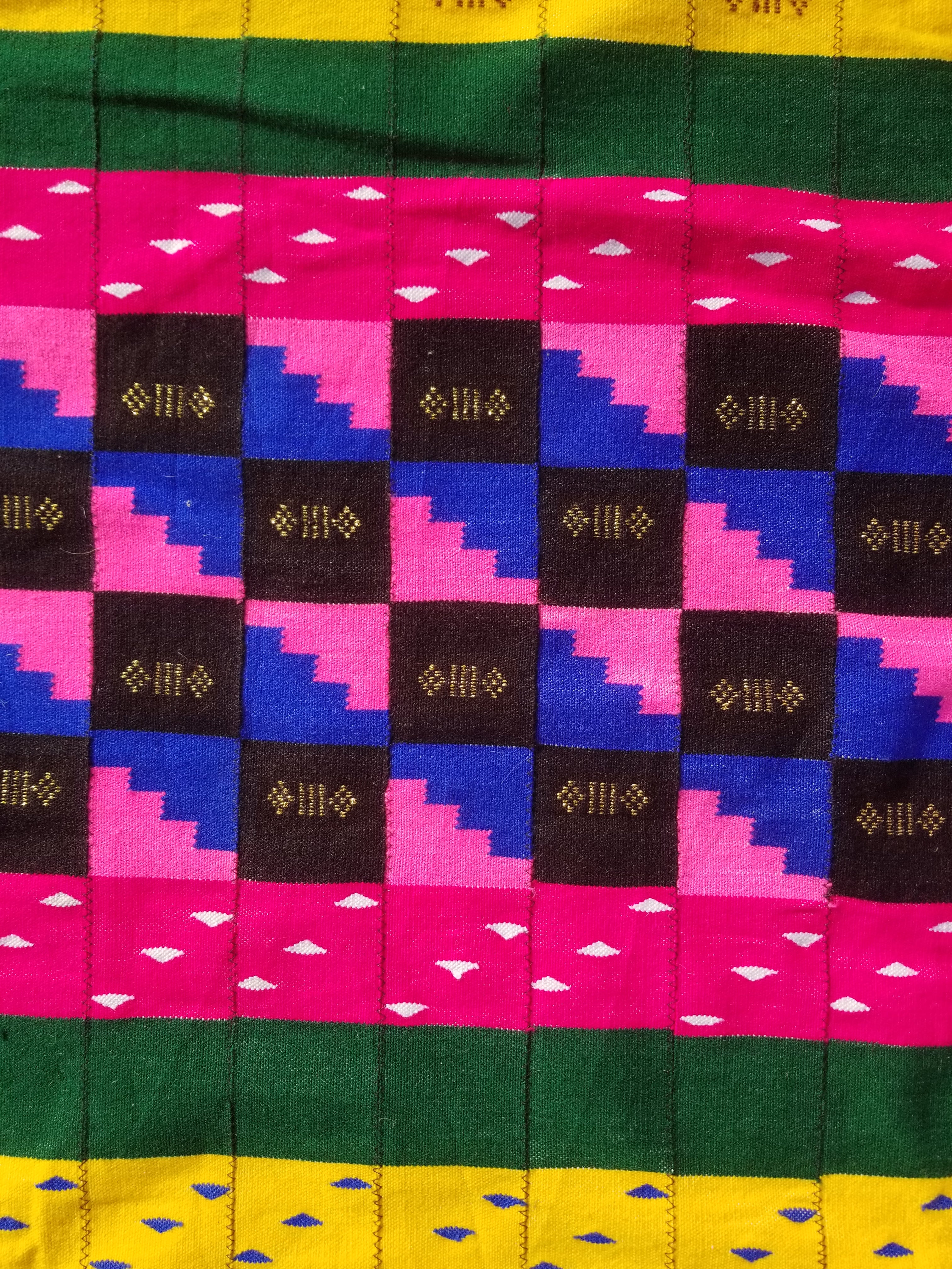 Vintage Traditional Handmade African Kenta-Style Wool Kilim Rug 280x185cms