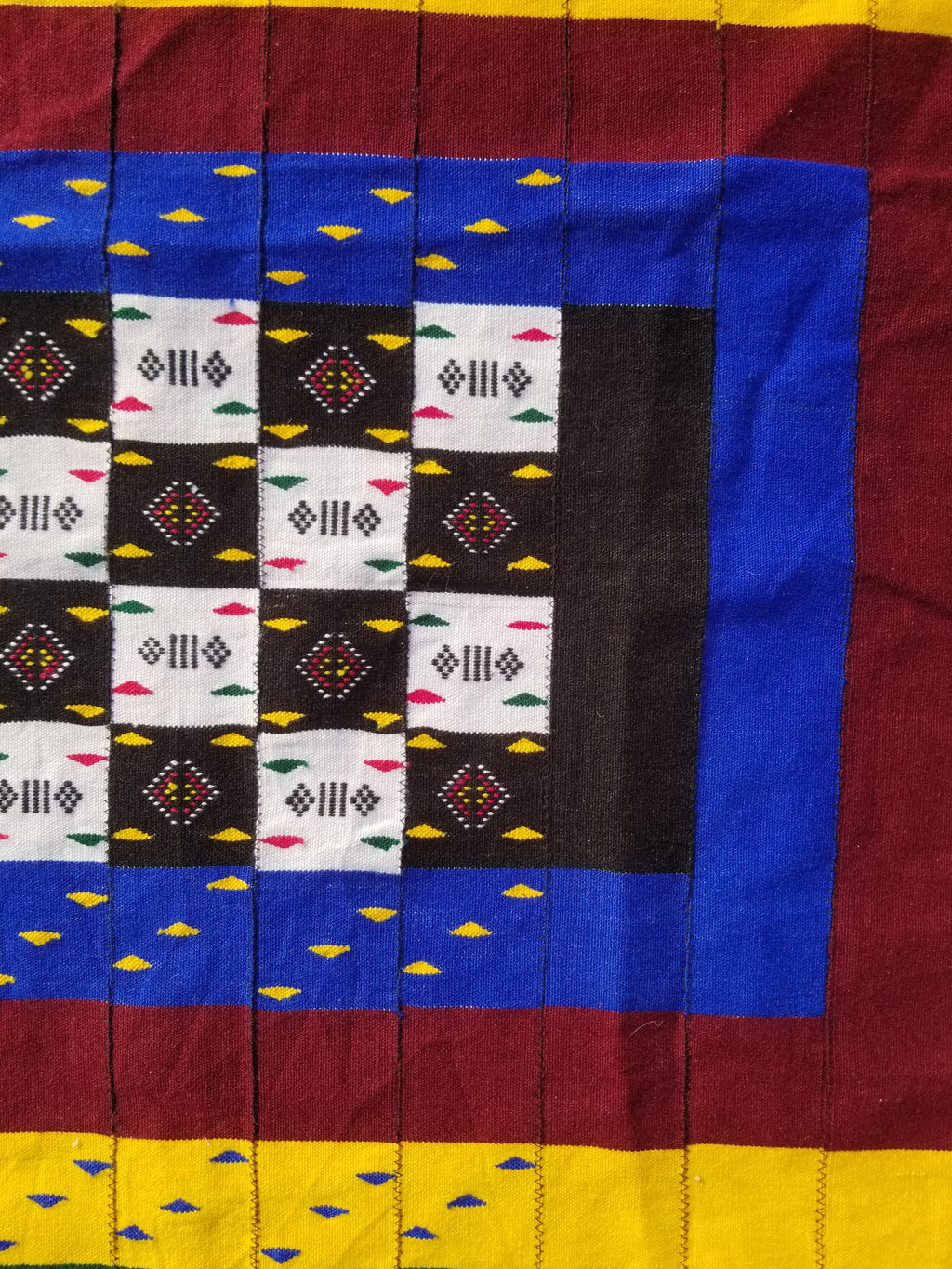Vintage Traditional Handmade African Kenta-Style Wool Kilim Rug 280x185cms