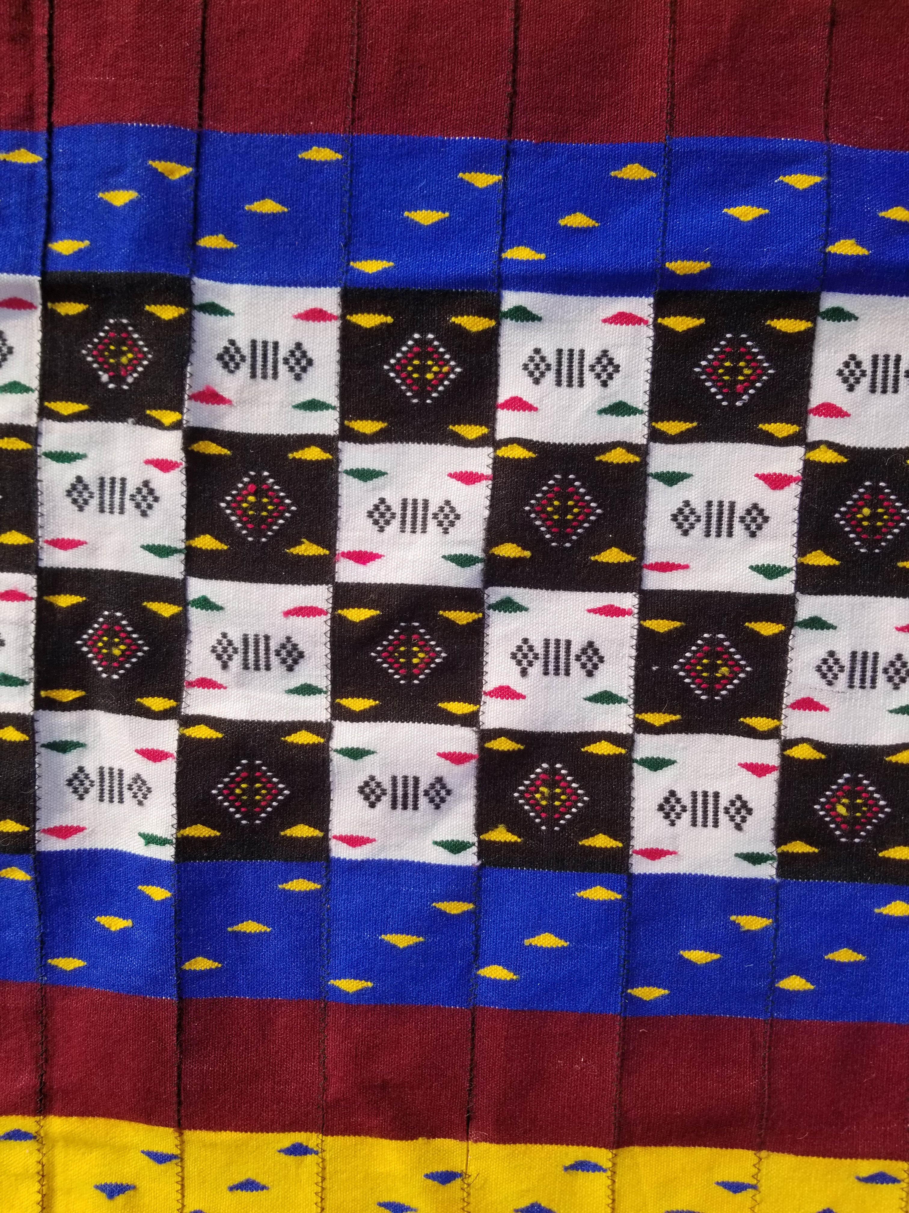 Vintage Traditional Handmade African Kenta-Style Wool Kilim Rug 280x185cms