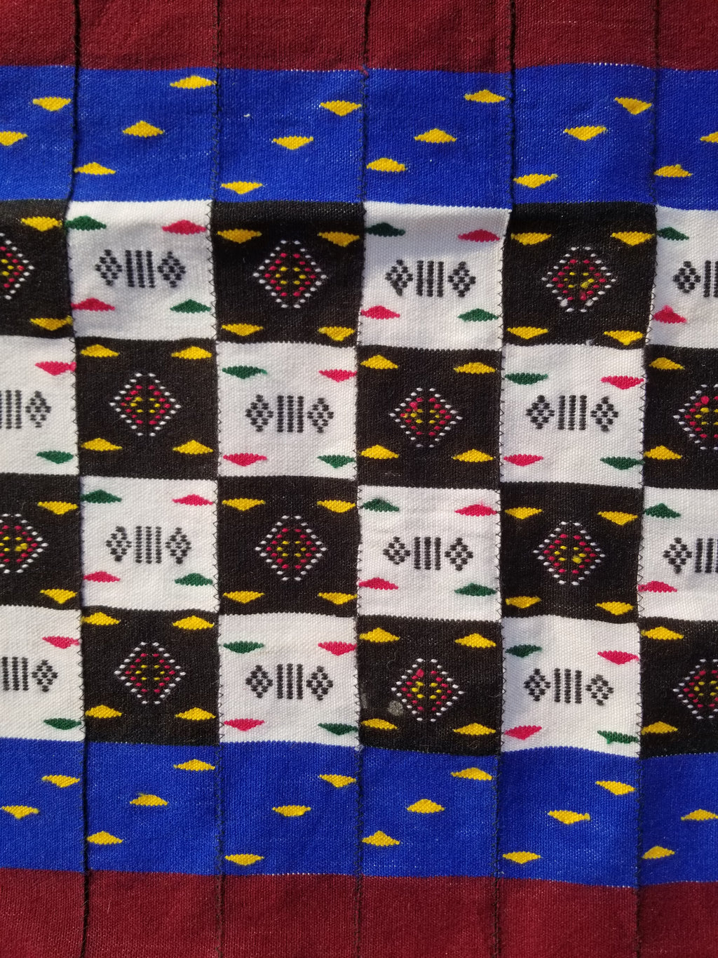 Vintage Traditional Handmade African Kenta-Style Wool Kilim Rug 280x185cms