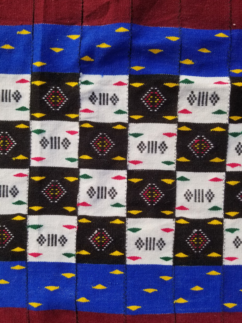 Vintage Traditional Handmade African Kenta-Style Wool Kilim Rug 280x185cms