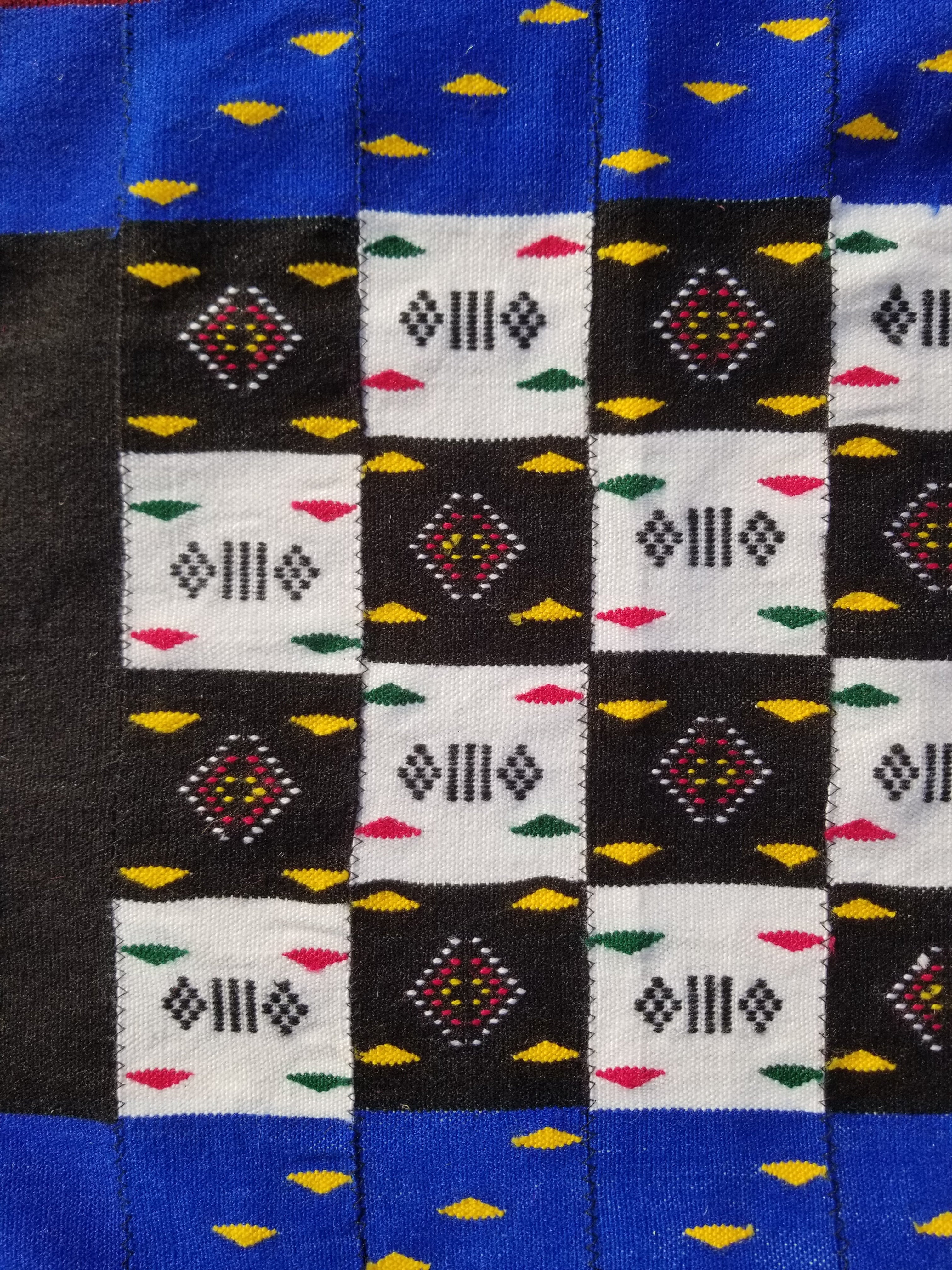 Vintage Traditional Handmade African Kenta-Style Wool Kilim Rug 280x185cms
