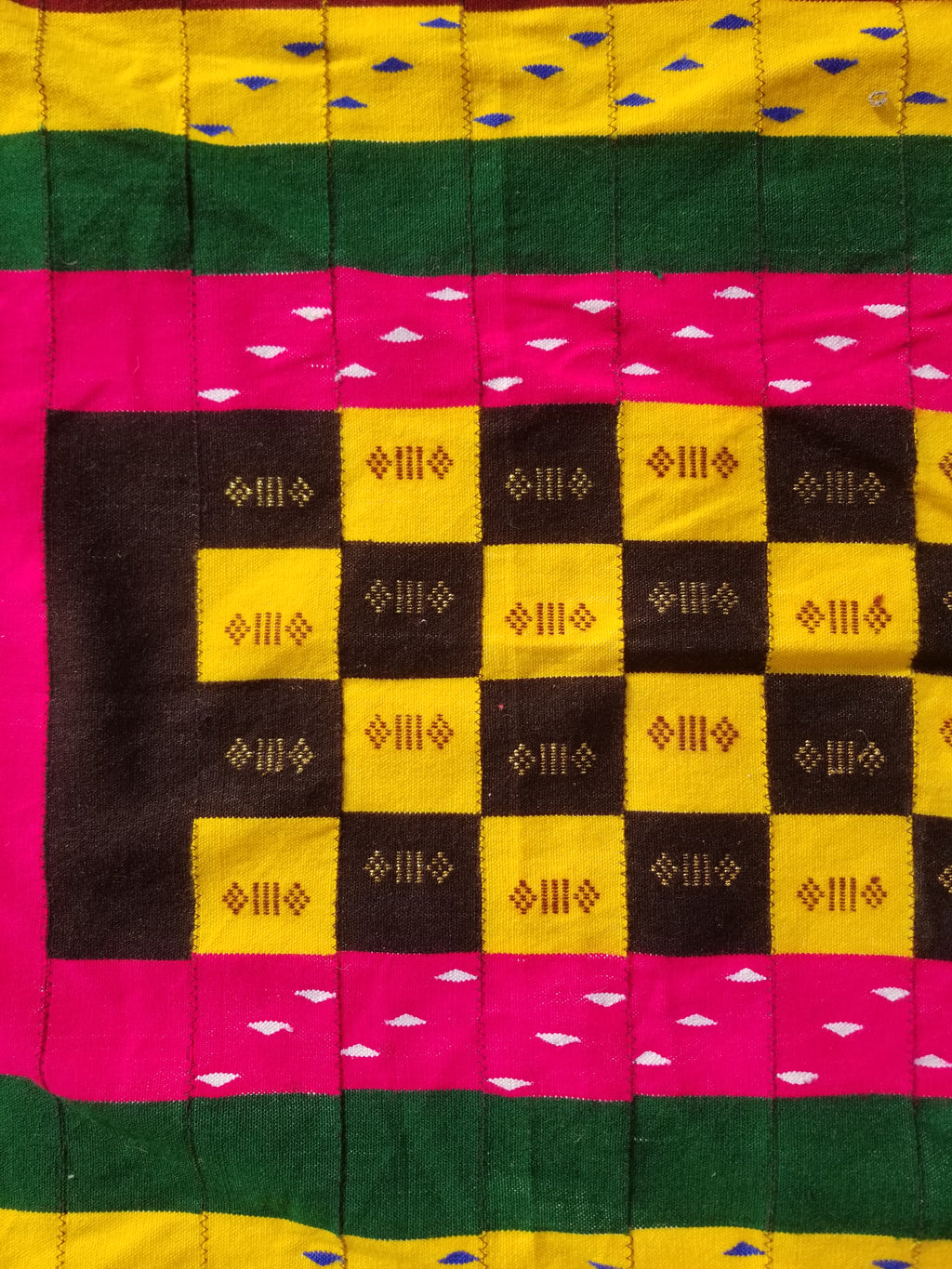 Vintage Traditional Handmade African Kenta-Style Wool Kilim Rug 280x185cms