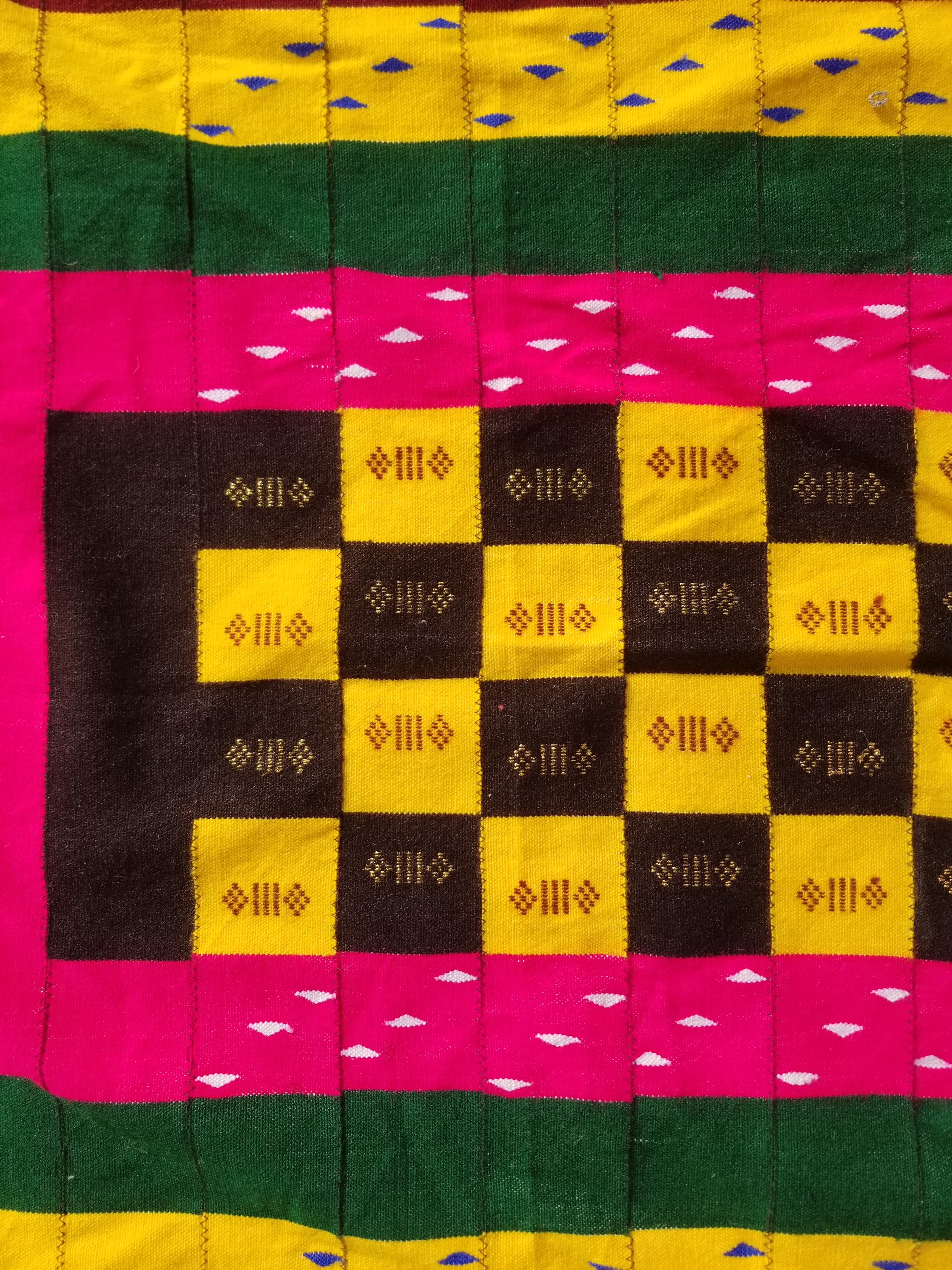 Vintage Traditional Handmade African Kenta-Style Wool Kilim Rug 280x185cms