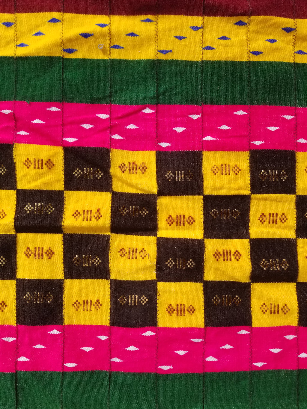 Vintage Traditional Handmade African Kenta-Style Wool Kilim Rug 280x185cms