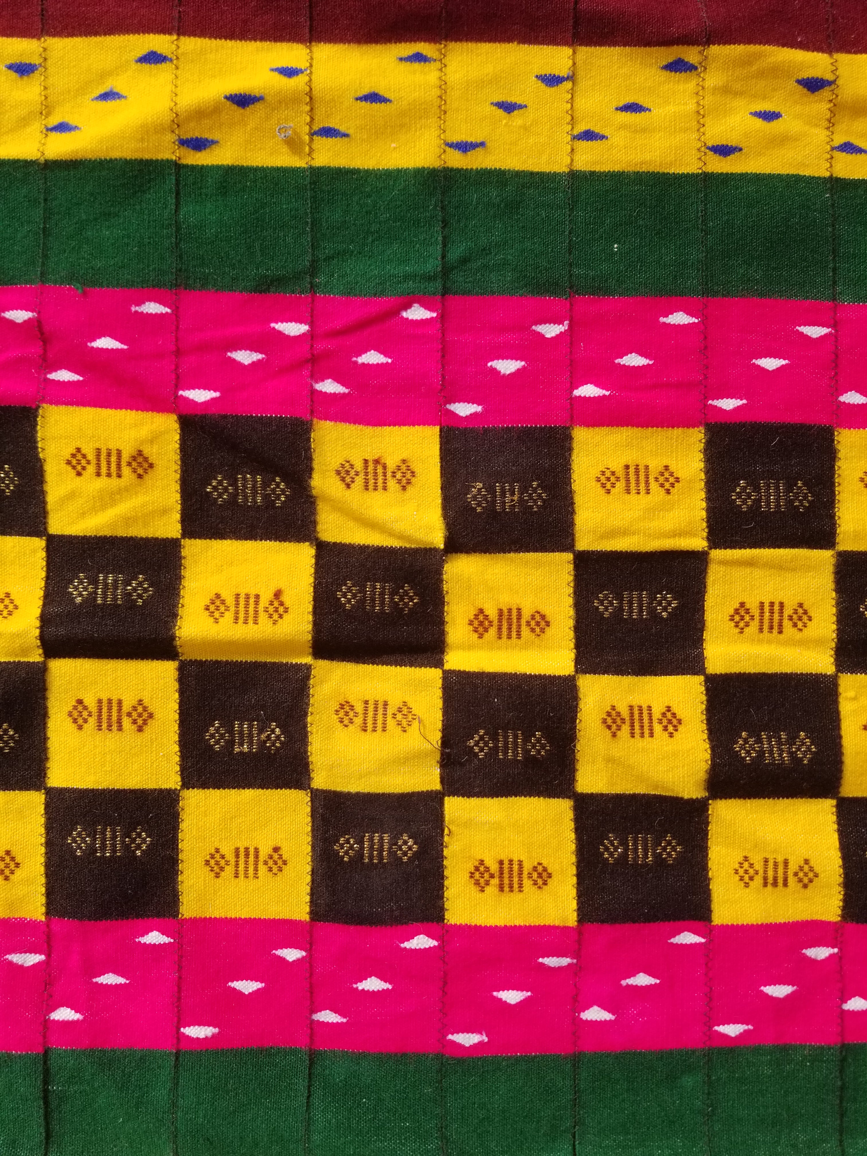 Vintage Traditional Handmade African Kenta-Style Wool Kilim Rug 280x185cms