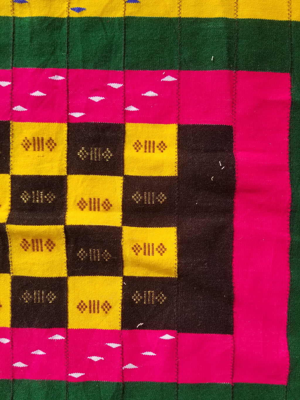 Vintage Traditional Handmade African Kenta-Style Wool Kilim Rug 280x185cms