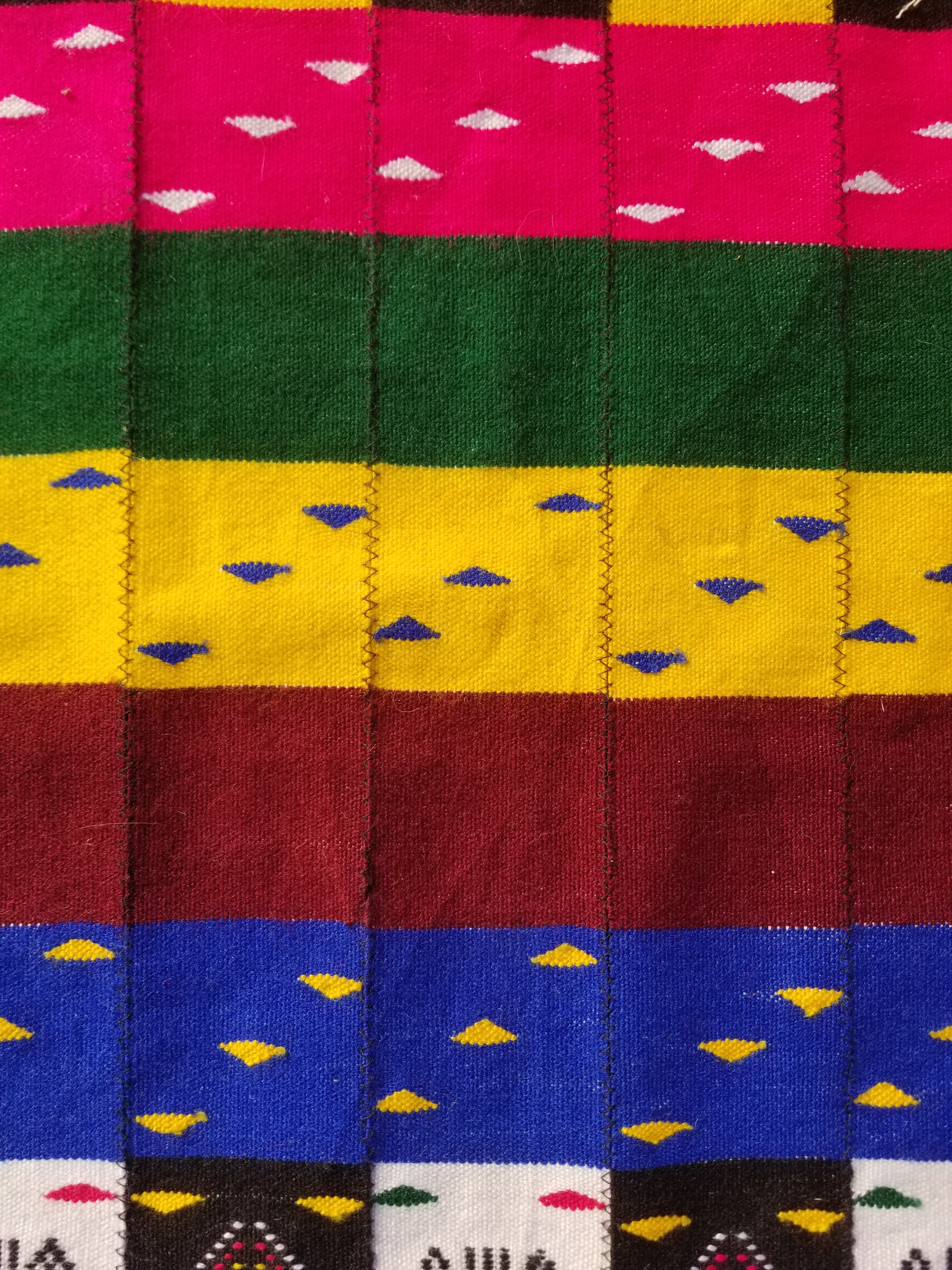 Vintage Traditional Handmade African Kenta-Style Wool Kilim Rug 280x185cms
