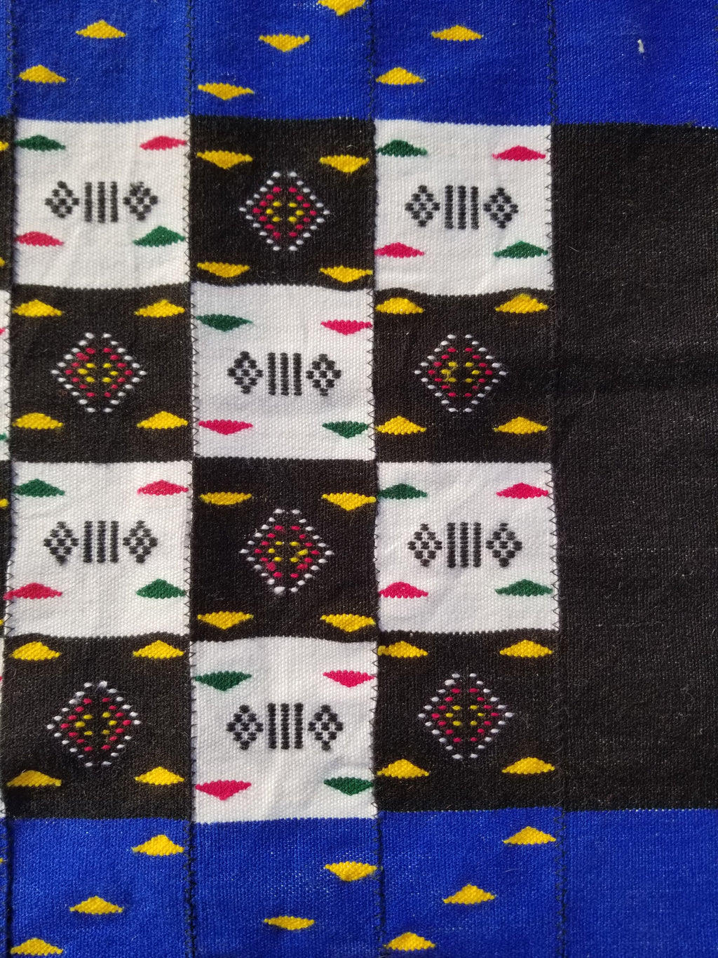 Vintage Traditional Handmade African Kenta-Style Wool Kilim Rug 280x185cms