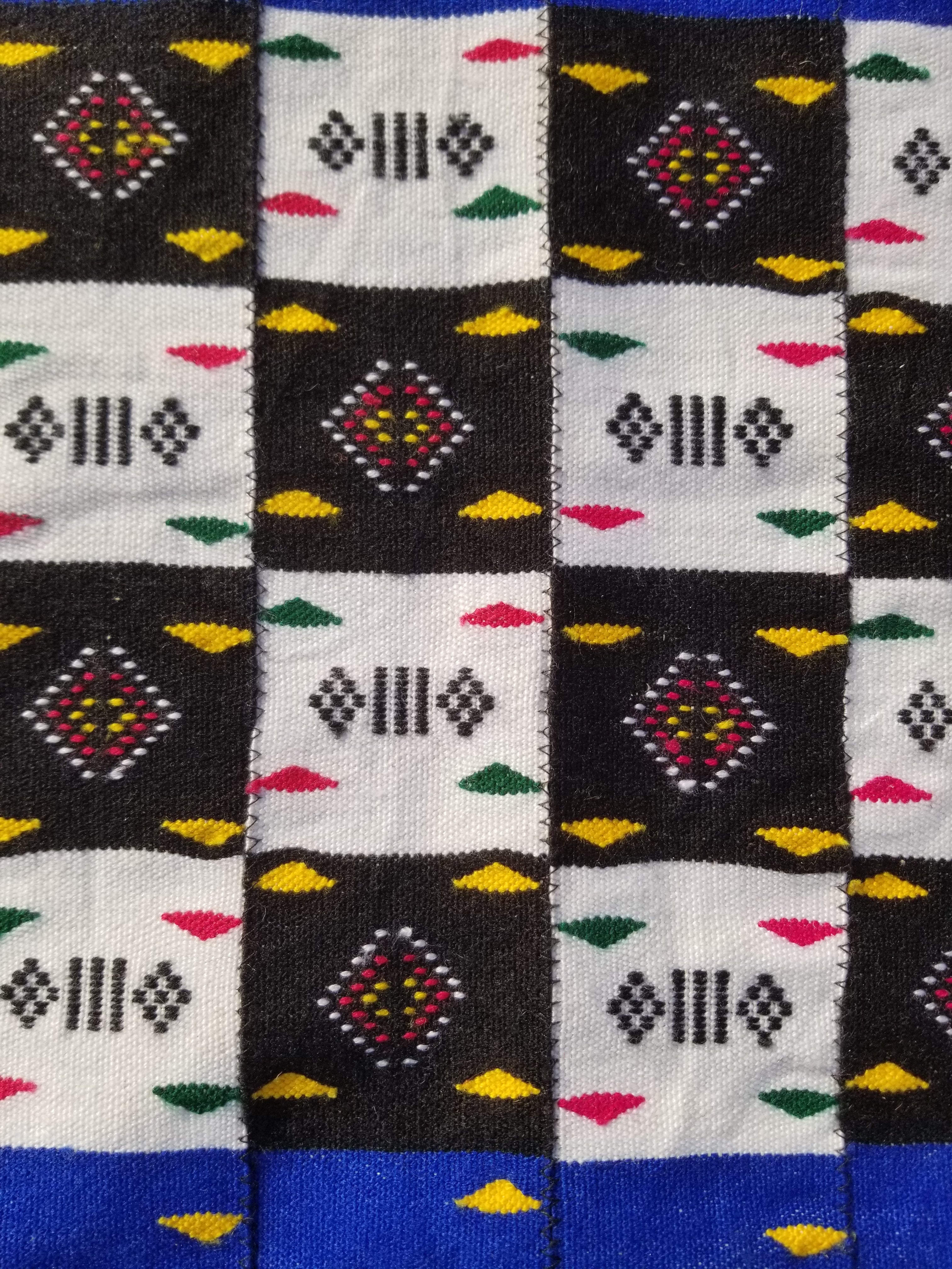 Vintage Traditional Handmade African Kenta-Style Wool Kilim Rug 280x185cms