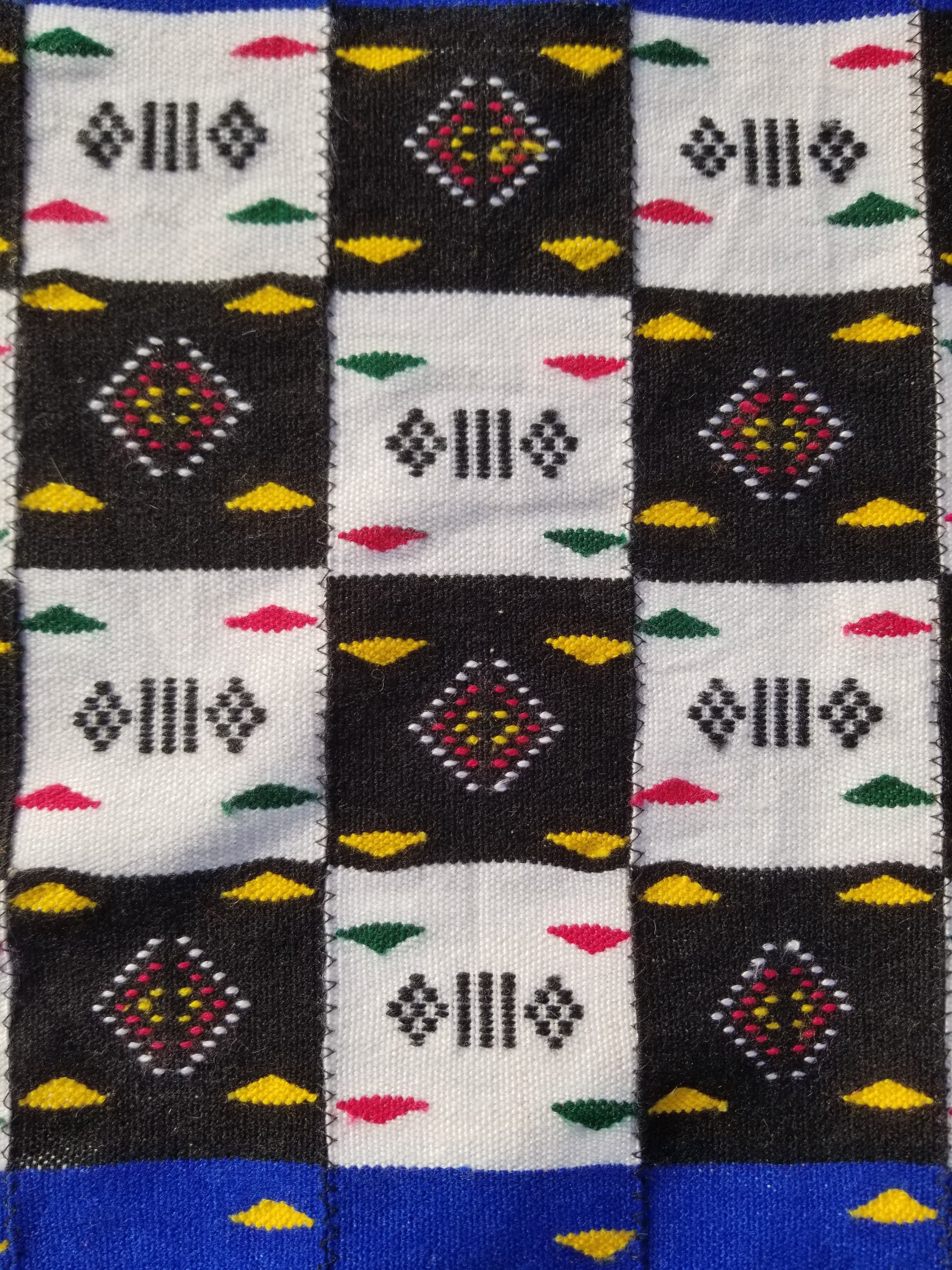 Vintage Traditional Handmade African Kenta-Style Wool Kilim Rug 280x185cms