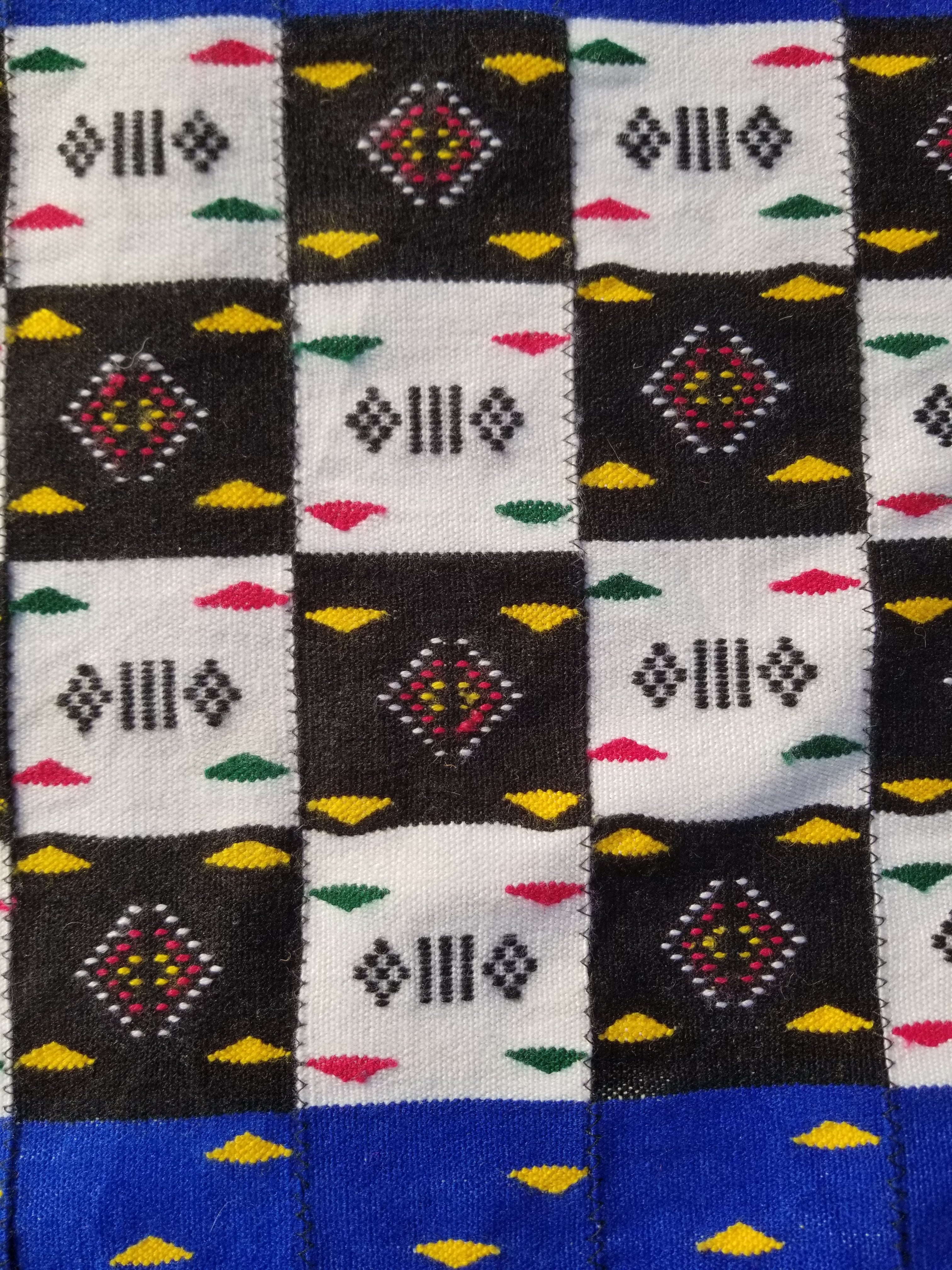 Vintage Traditional Handmade African Kenta-Style Wool Kilim Rug 280x185cms