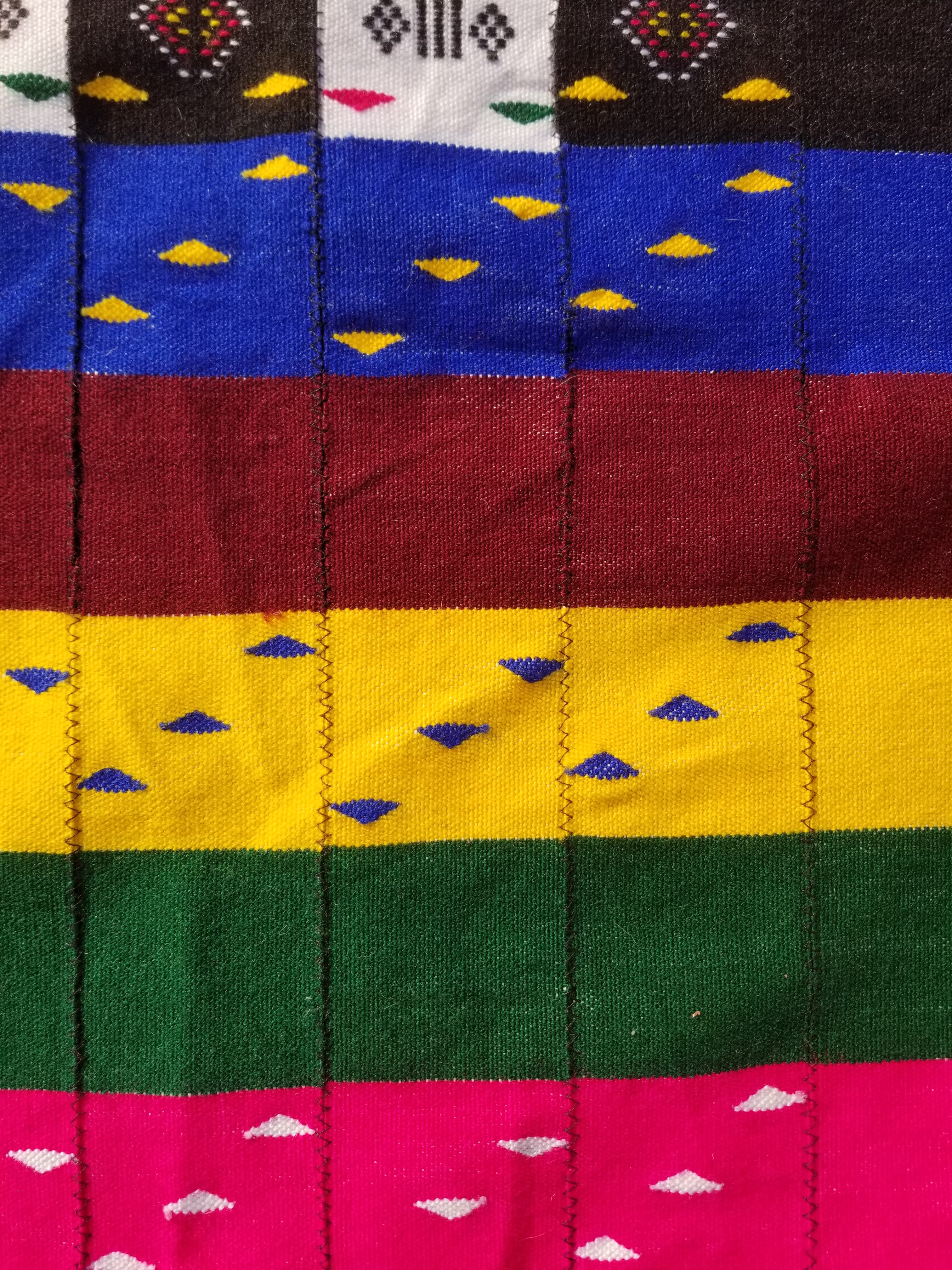 Vintage Traditional Handmade African Kenta-Style Wool Kilim Rug 280x185cms