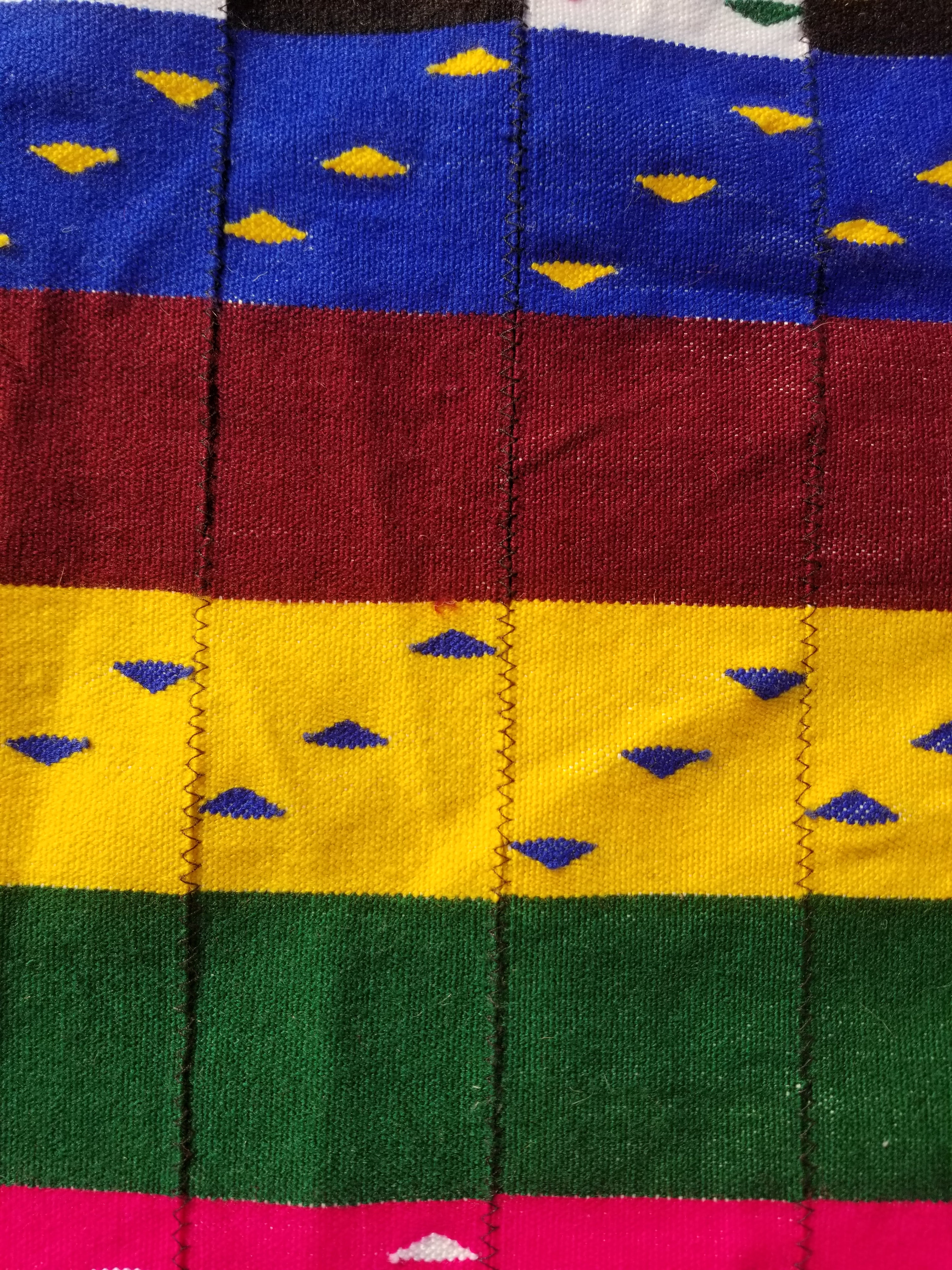 Vintage Traditional Handmade African Kenta-Style Wool Kilim Rug 280x185cms