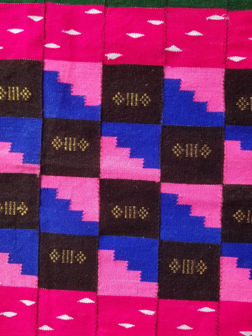 Vintage Traditional Handmade African Kenta-Style Wool Kilim Rug 280x185cms