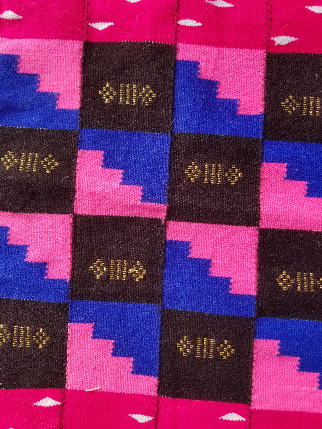 Vintage Traditional Handmade African Kenta-Style Wool Kilim Rug 280x185cms