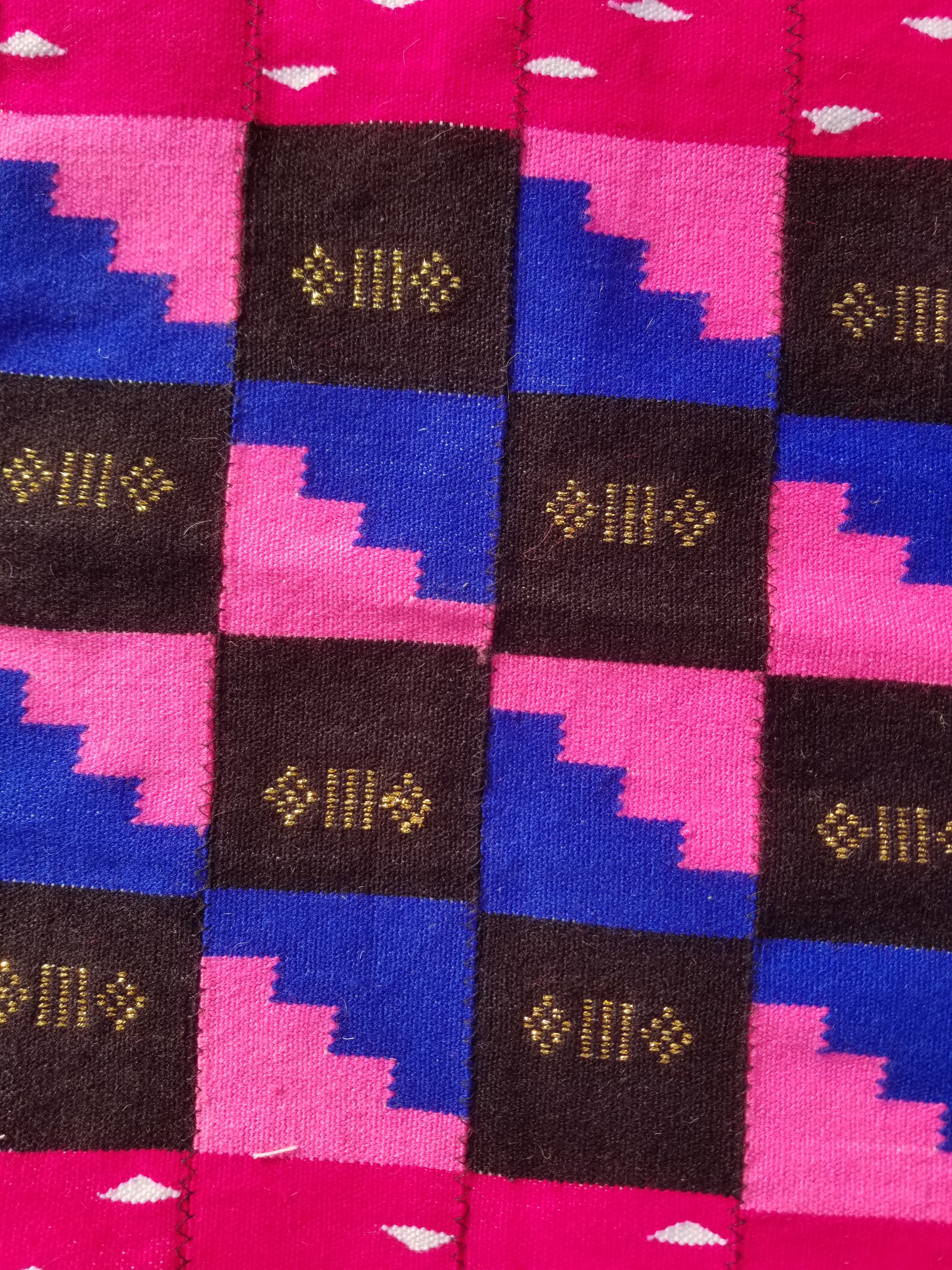 Vintage Traditional Handmade African Kenta-Style Wool Kilim Rug 280x185cms
