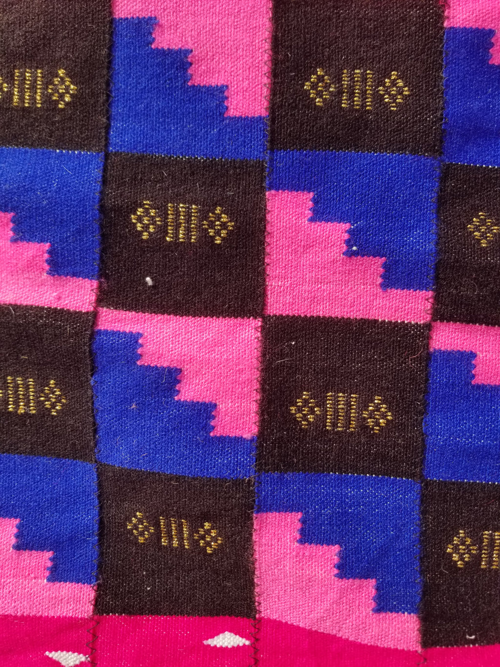 Vintage Traditional Handmade African Kenta-Style Wool Kilim Rug 280x185cms
