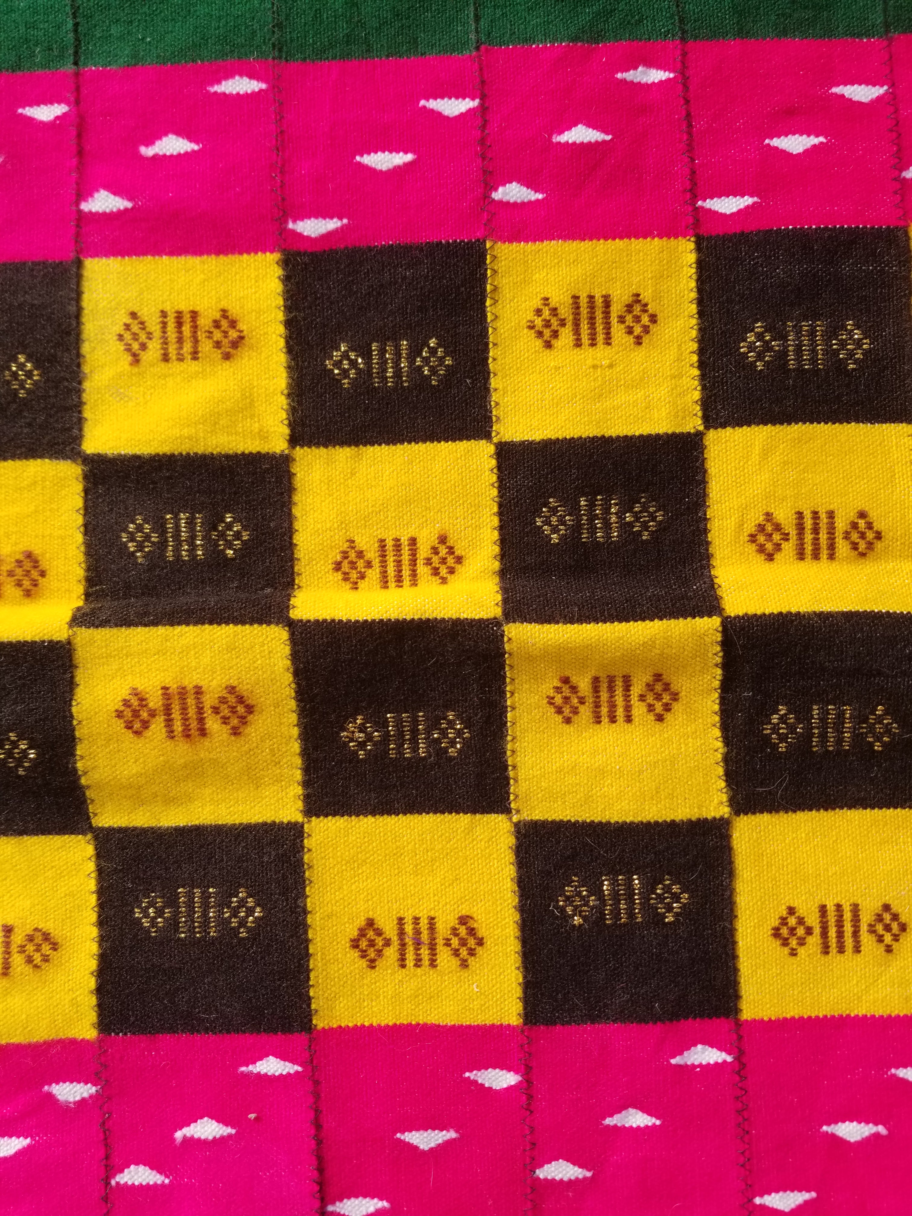 Vintage Traditional Handmade African Kenta-Style Wool Kilim Rug 280x185cms