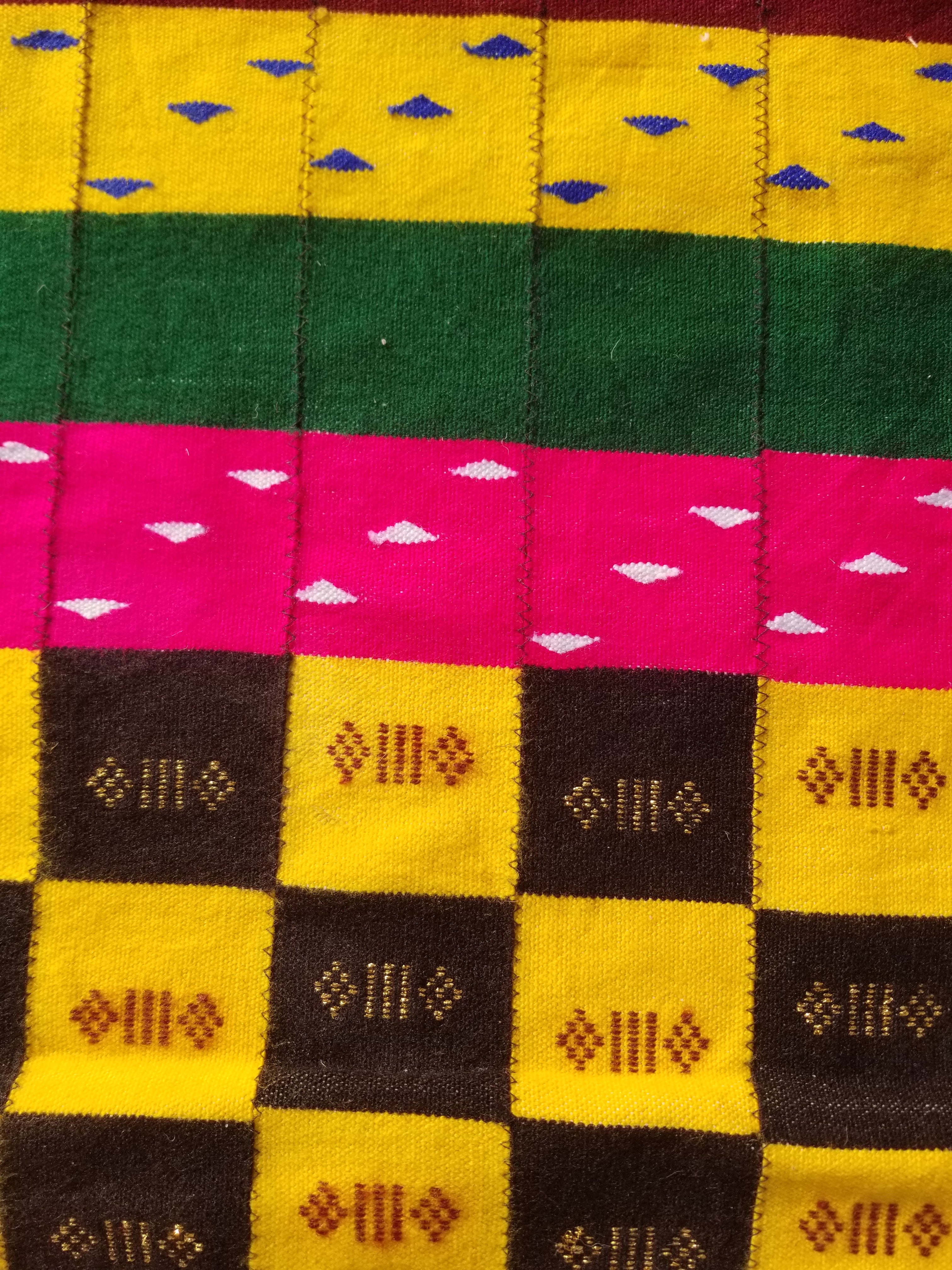 Vintage Traditional Handmade African Kenta-Style Wool Kilim Rug 280x185cms
