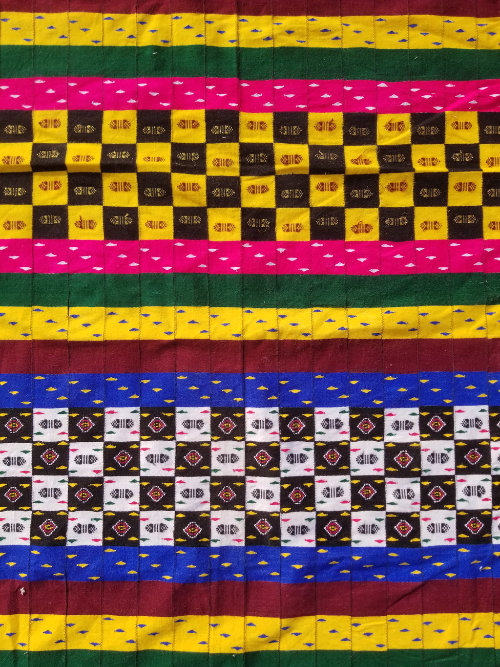 Vintage Traditional Handmade African Kenta-Style Wool Kilim Rug 280x185cms