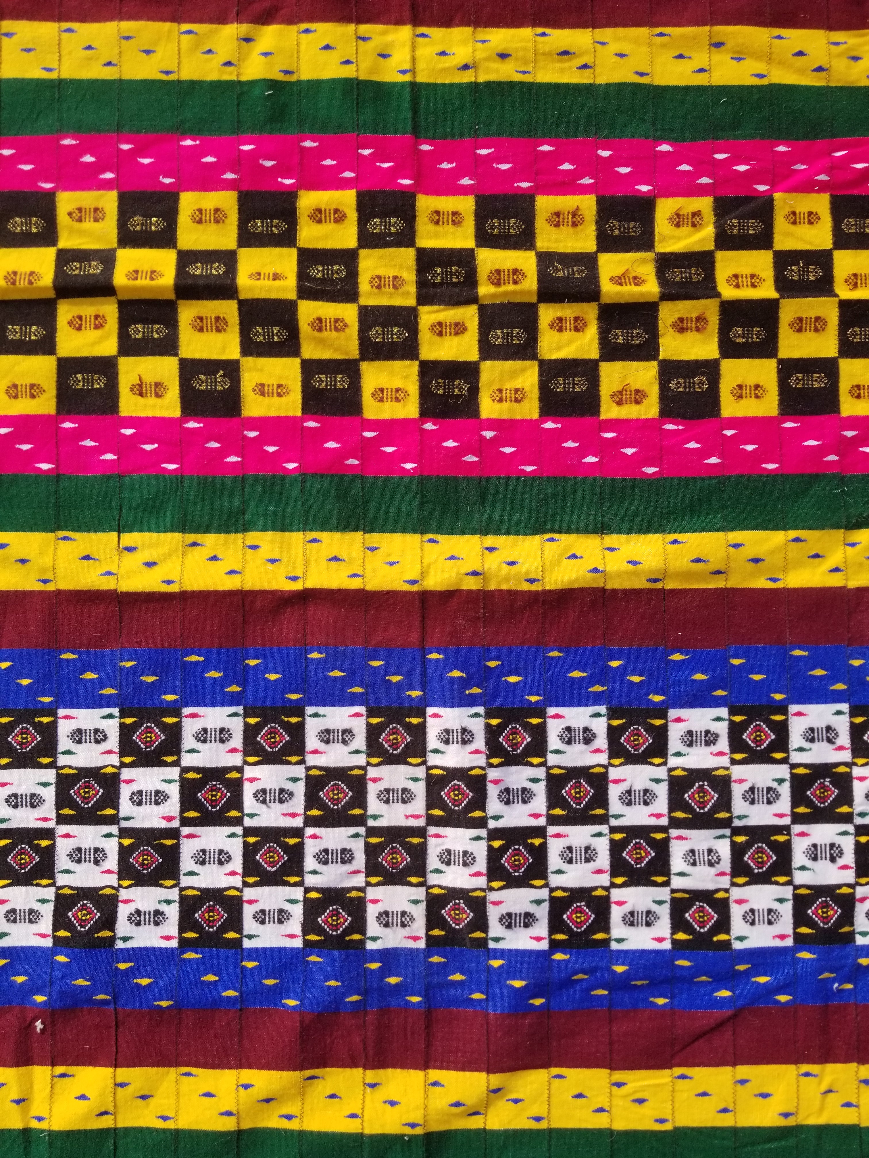 Vintage Traditional Handmade African Kenta-Style Wool Kilim Rug 280x185cms