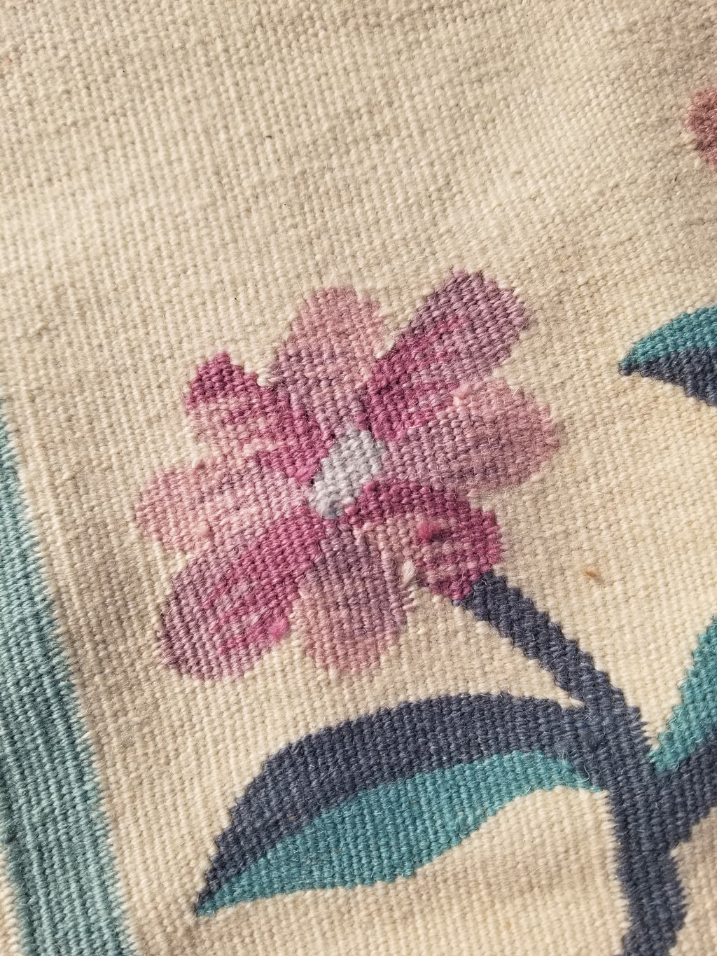 Vintage Traditional Handmade Romanian Floral Flatweave Wool Kilim Rug 174x110cms