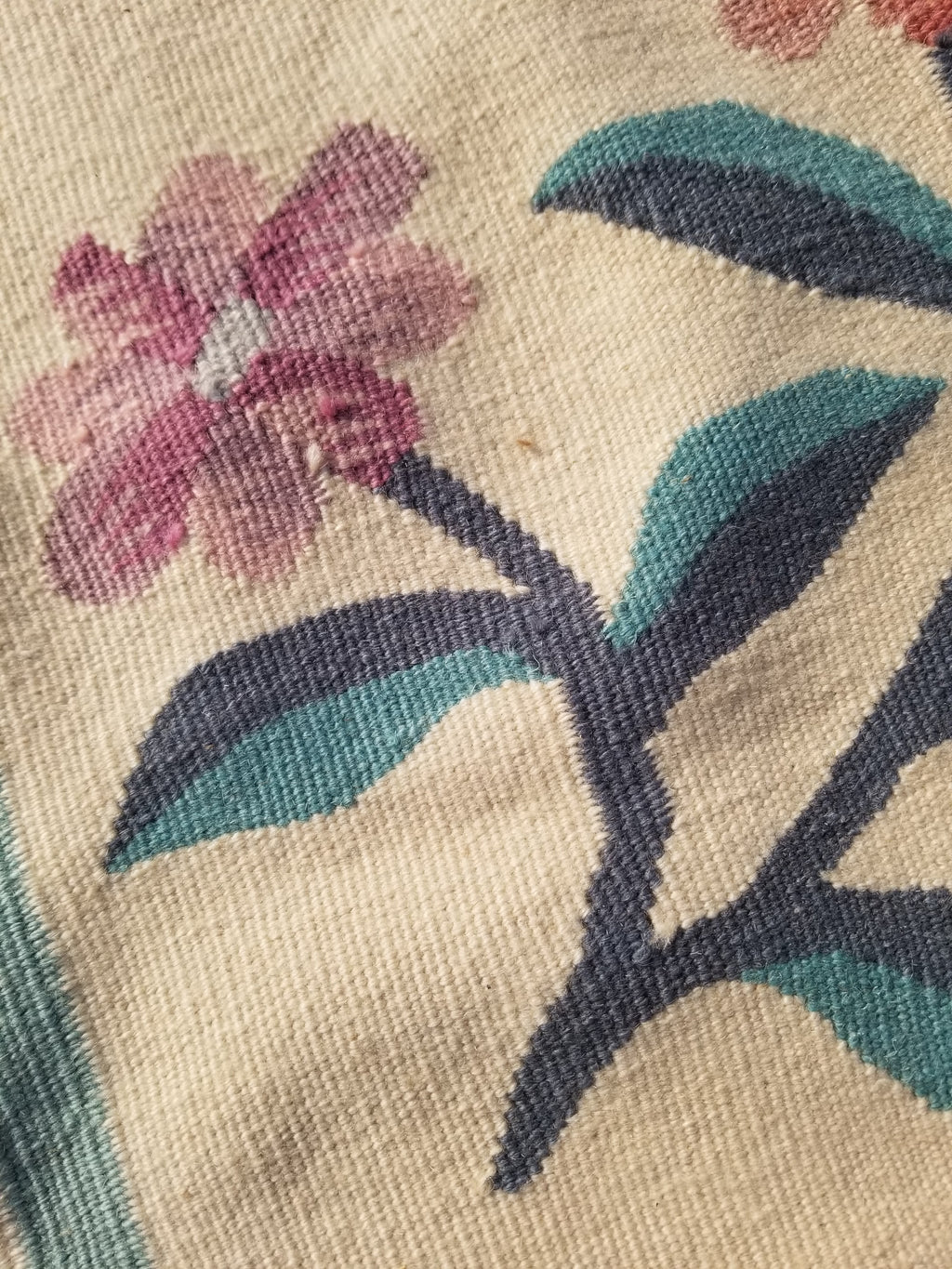 Vintage Traditional Handmade Romanian Floral Flatweave Wool Kilim Rug 174x110cms