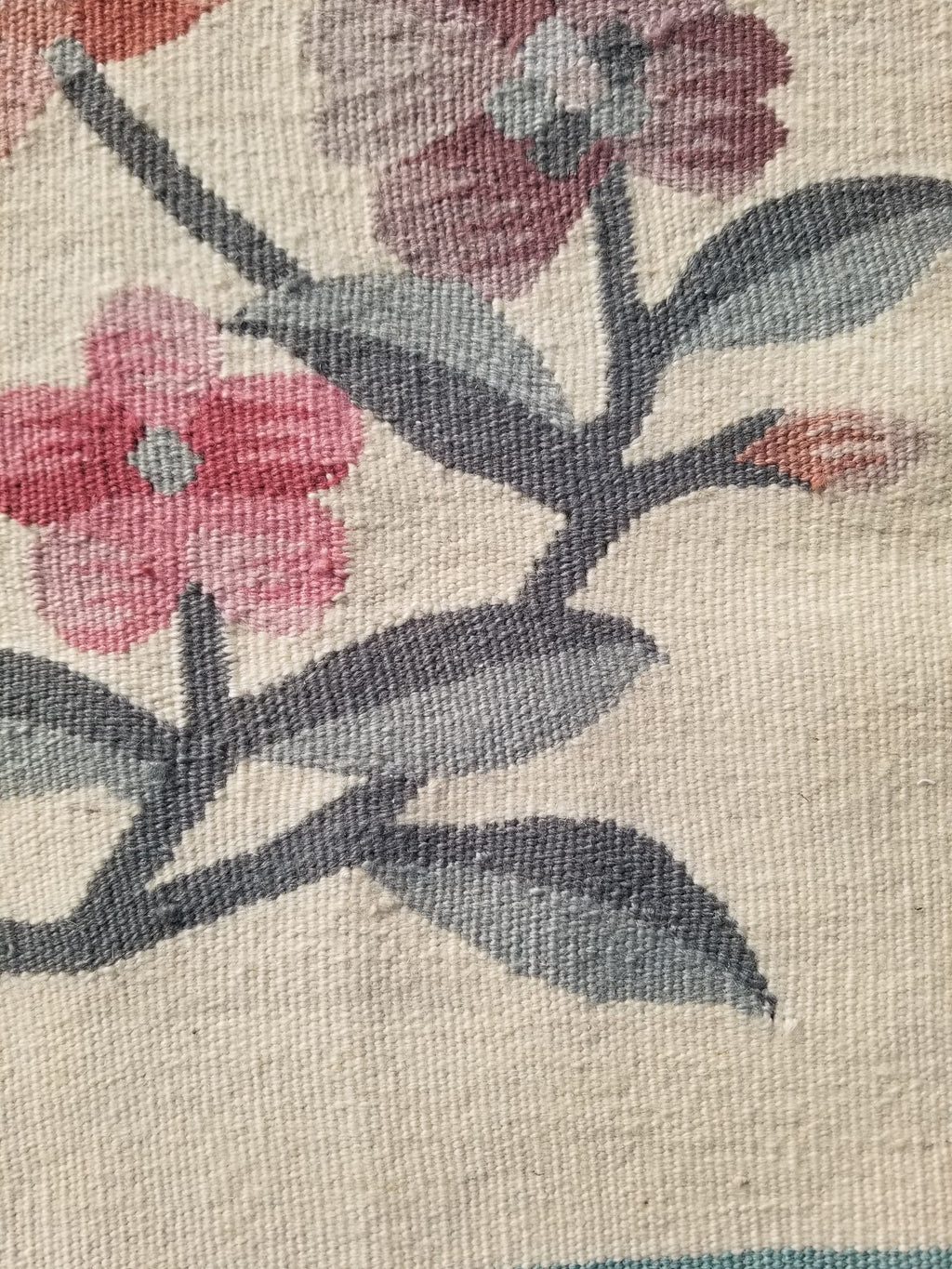 Vintage Traditional Handmade Romanian Floral Flatweave Wool Kilim Rug 174x110cms