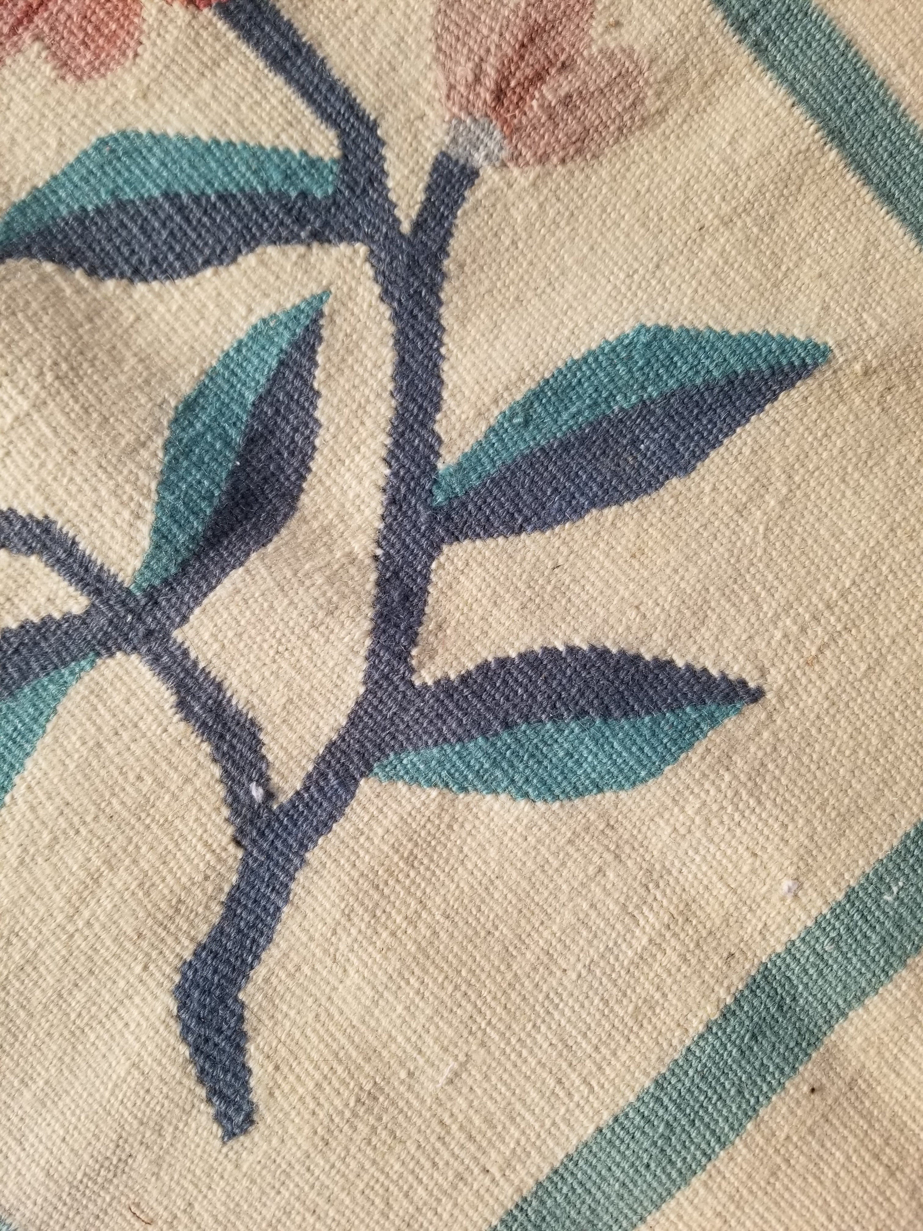 Vintage Traditional Handmade Romanian Floral Flatweave Wool Kilim Rug 174x110cms