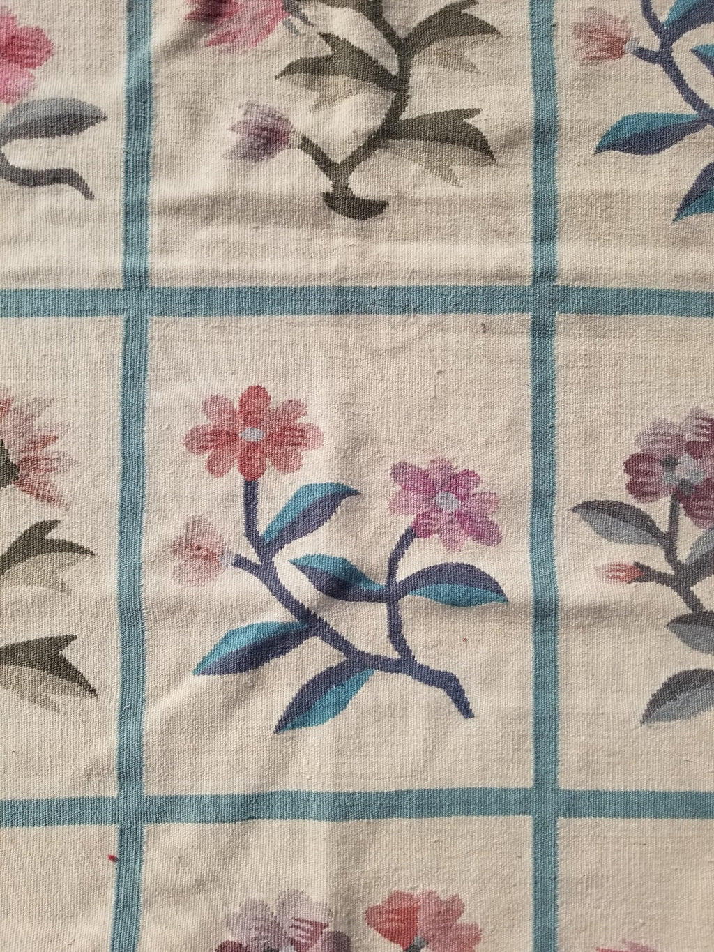 Vintage Traditional Handmade Romanian Floral Flatweave Wool Kilim Rug 174x110cms