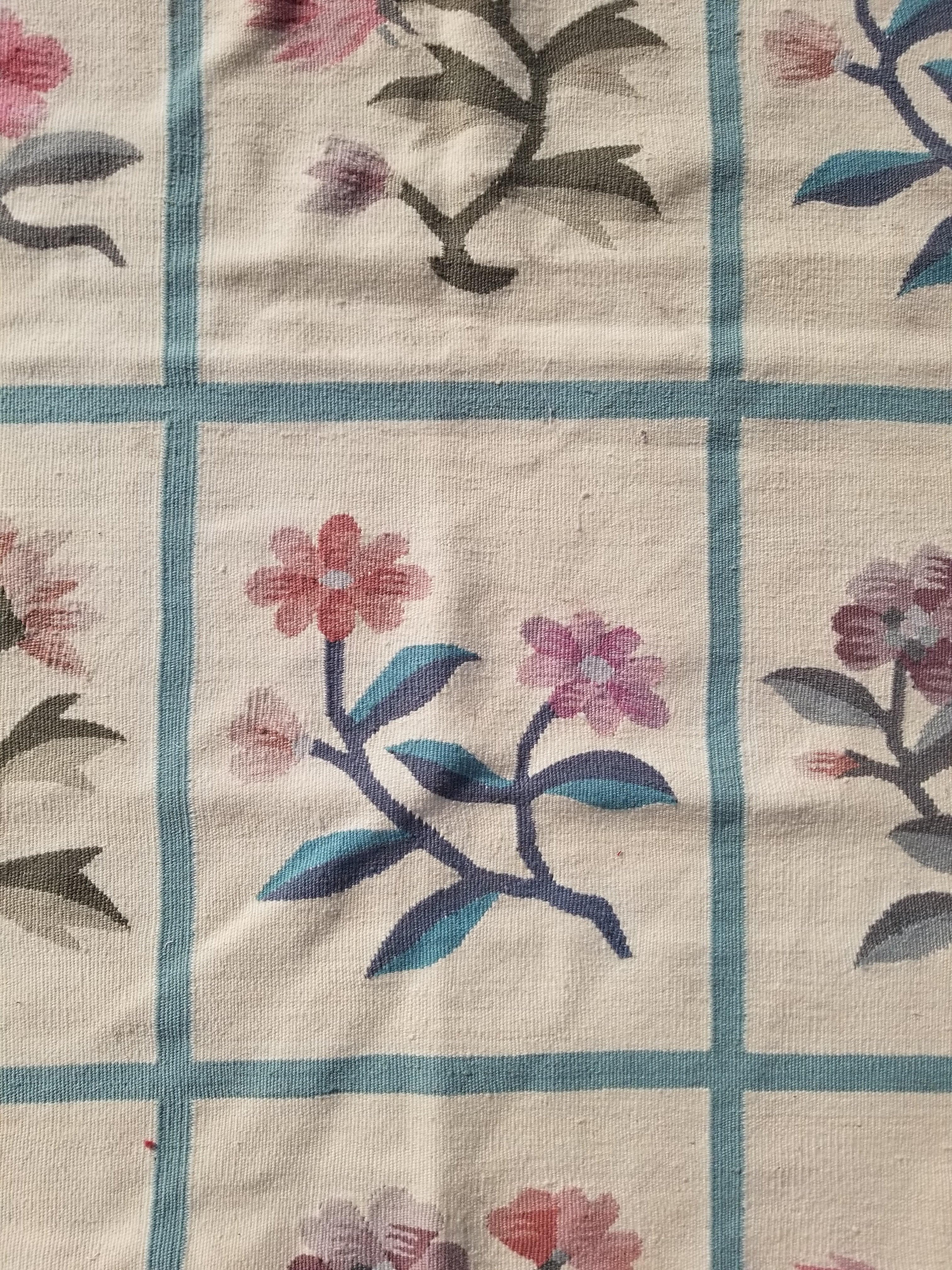 Vintage Traditional Handmade Romanian Floral Flatweave Wool Kilim Rug 174x110cms