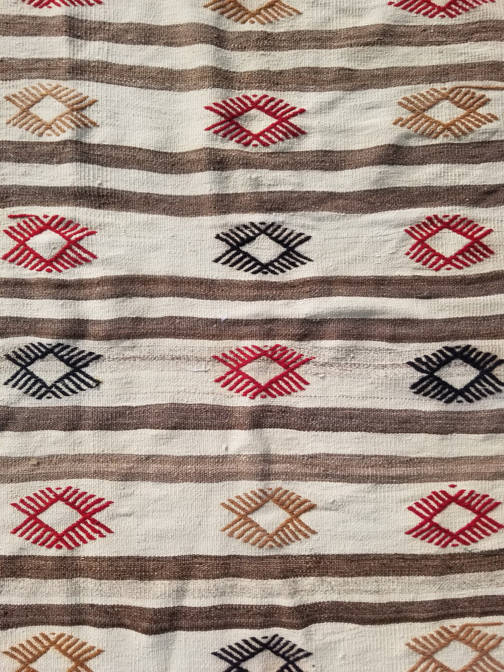 Vintage Traditional Handmade Mexican Zapotec Wool Kilim Rug 187x101cms