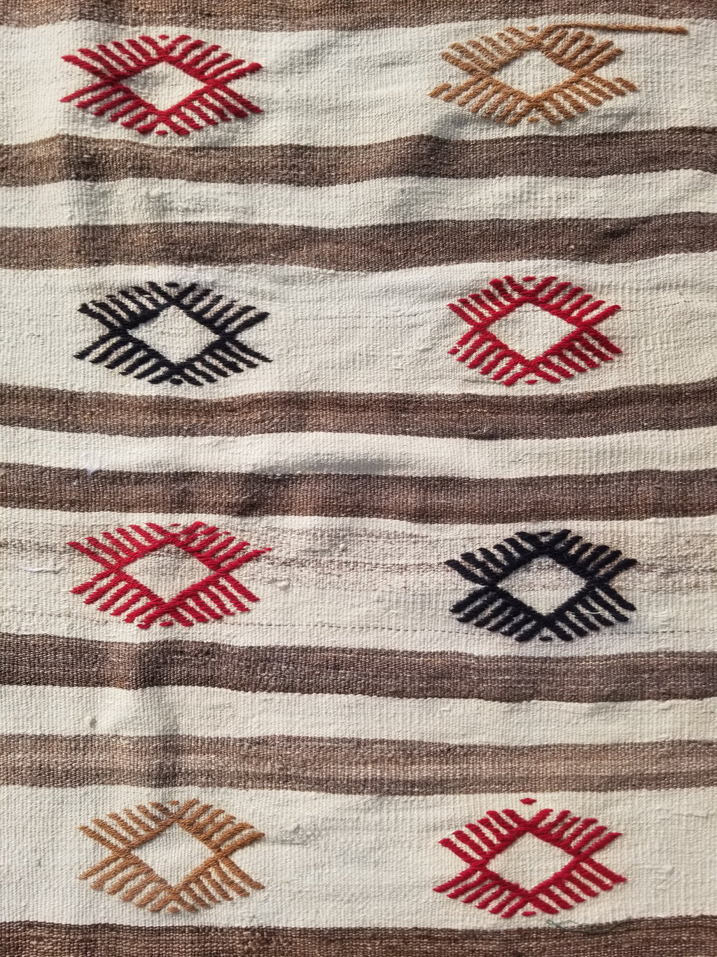 Vintage Traditional Handmade Mexican Zapotec Wool Kilim Rug 187x101cms