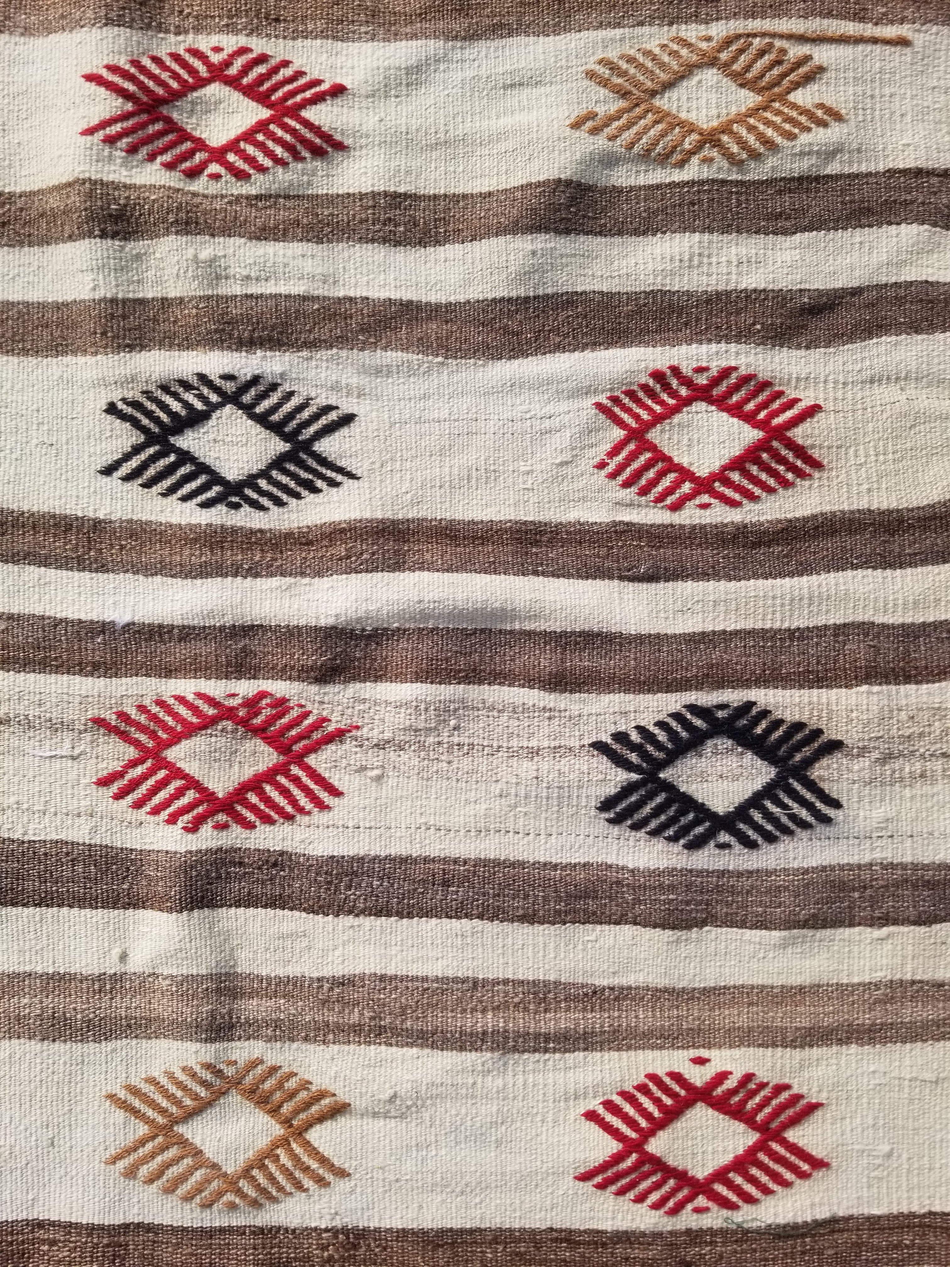 Vintage Traditional Handmade Mexican Zapotec Wool Kilim Rug 187x101cms